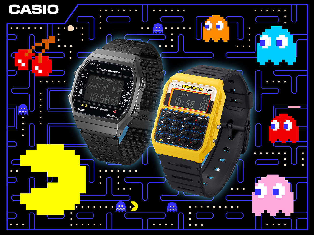 CASIO，PAC-MAN，Retro Design ，Bandai Namco，resin，
