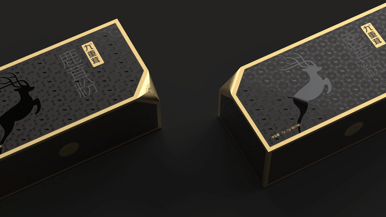 Nine-weight antler antler powder packaging，Deer antler powder gift box packaging design，Packaging design of health products，