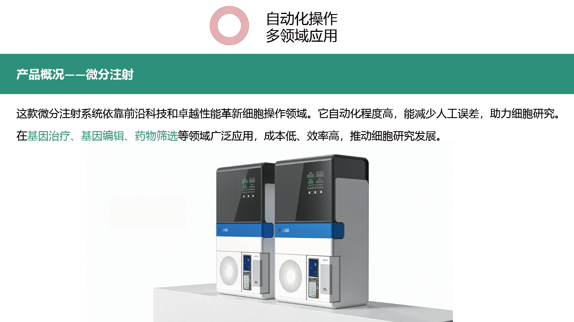 Automated operation，Precision Cell Research，multi-domain application，Economic efficiency，