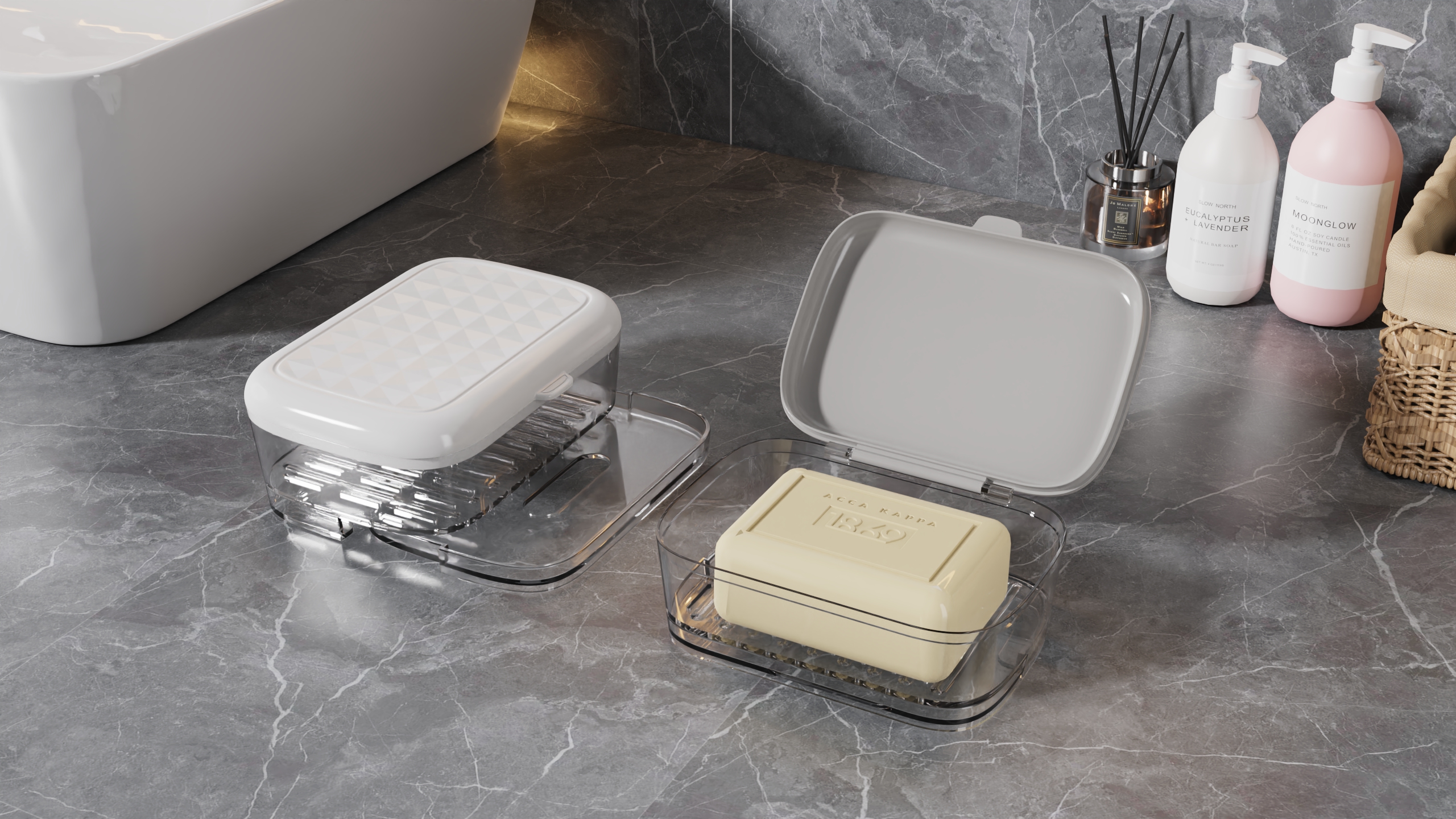 Flip，Draw，multi-function，Draining，soap box，Soap box，