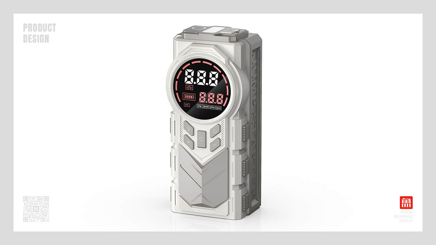 portable automobile pump，Automobile Tools，product design，Mecha wind，small home appliances，Tool design，Automobile pump，industrial design，