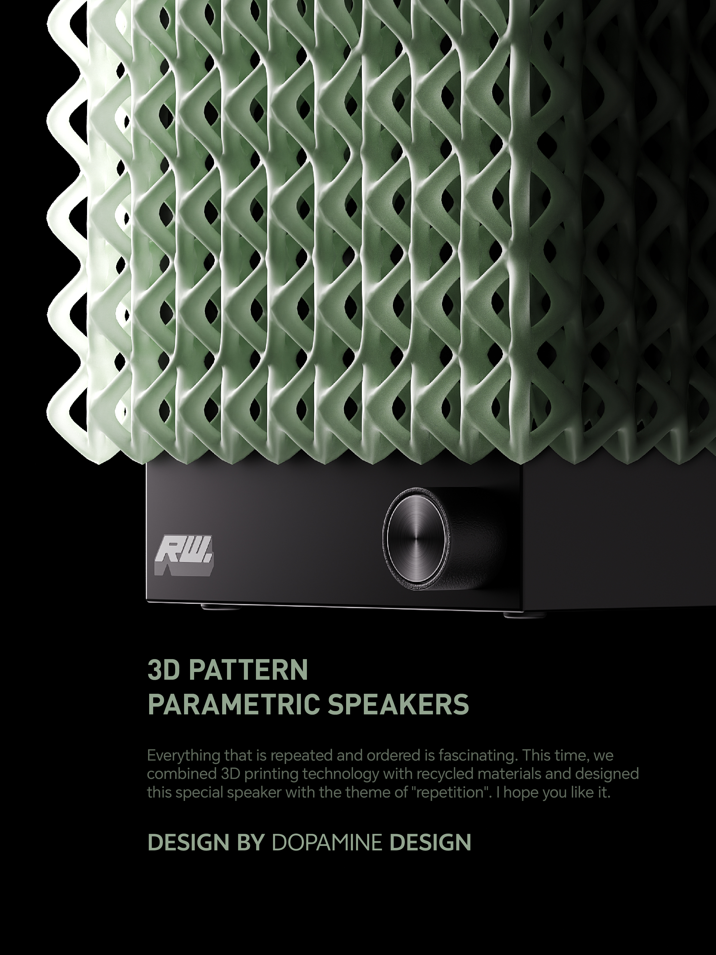 Dopamine design，industrial design，product design，Speaker design，Parameterization，Design，Simple design，Material design，