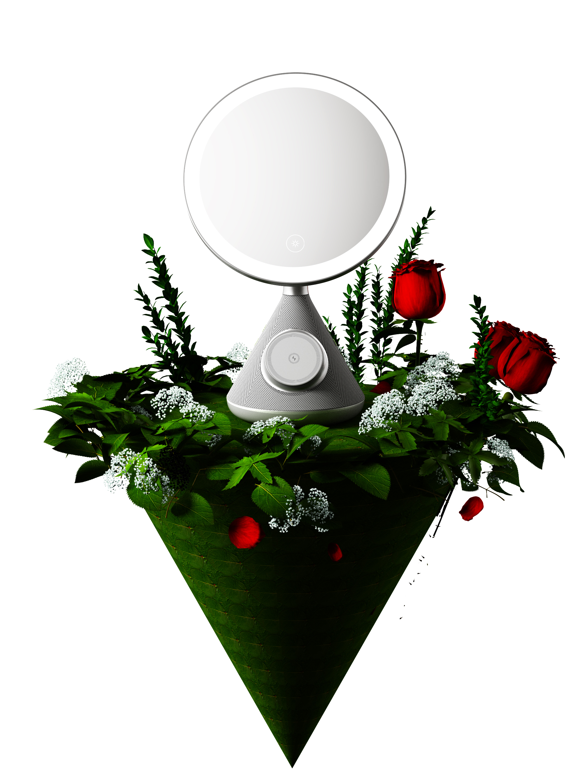 Cosmetic mirror，multi-function，sound，Atmosphere lamp，Desktop audio，Multifunctional makeup mirror，lighting，