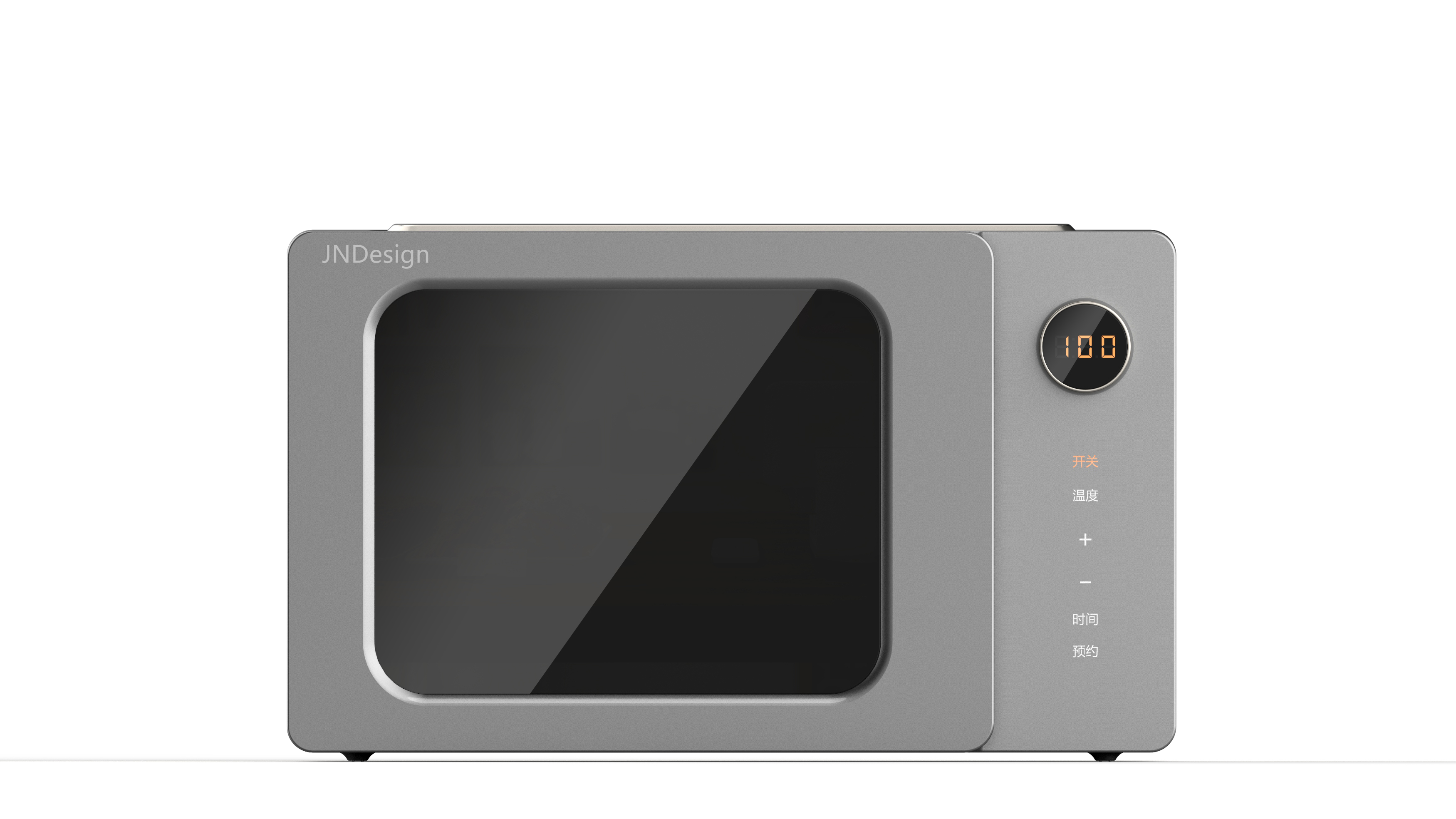 Show two design styles through different opening and closing designs，Product design, microwave oven, minimalist modern style, commercialization，