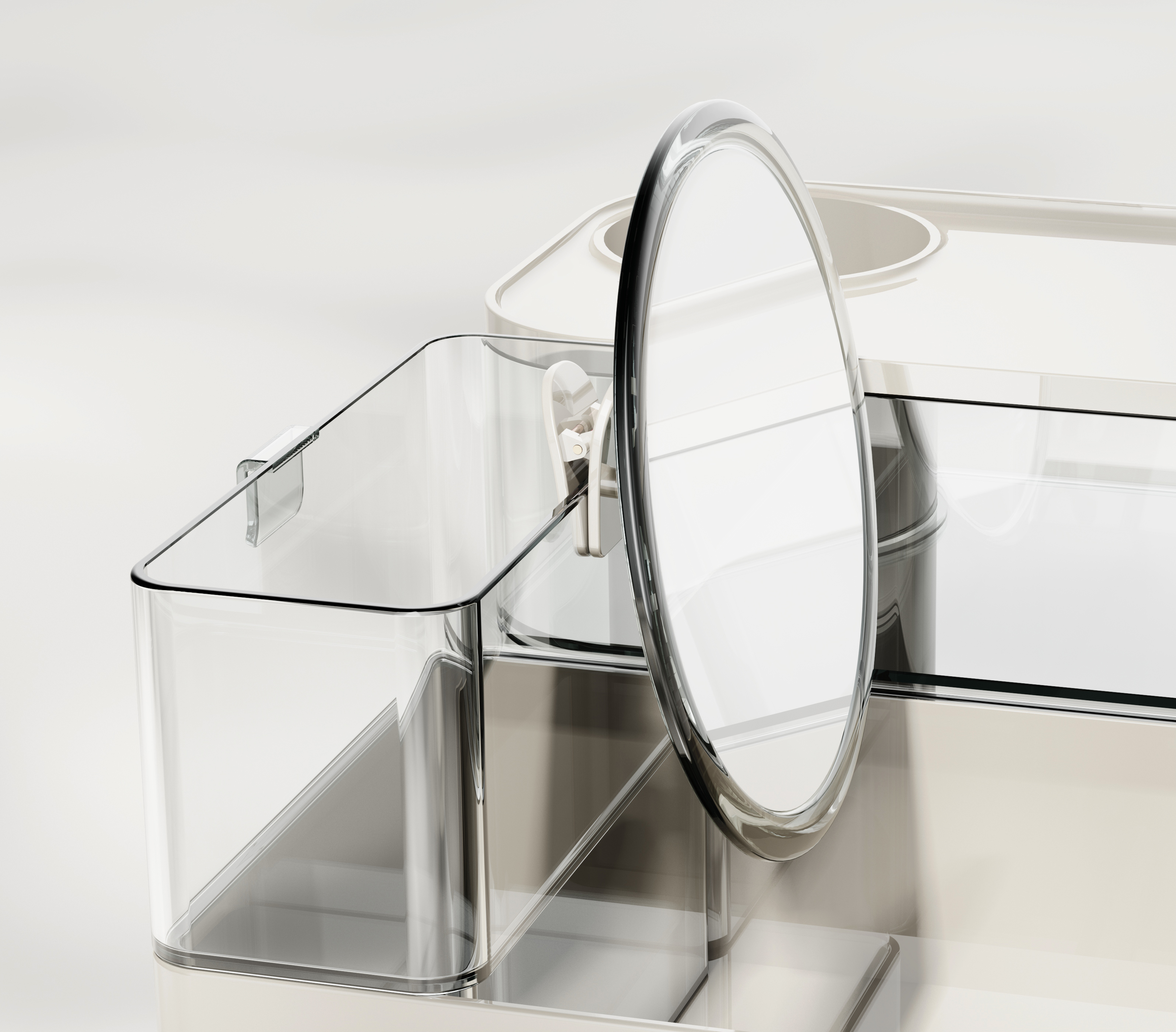 Bring your own makeup mirror to meet the daily makeup storage，