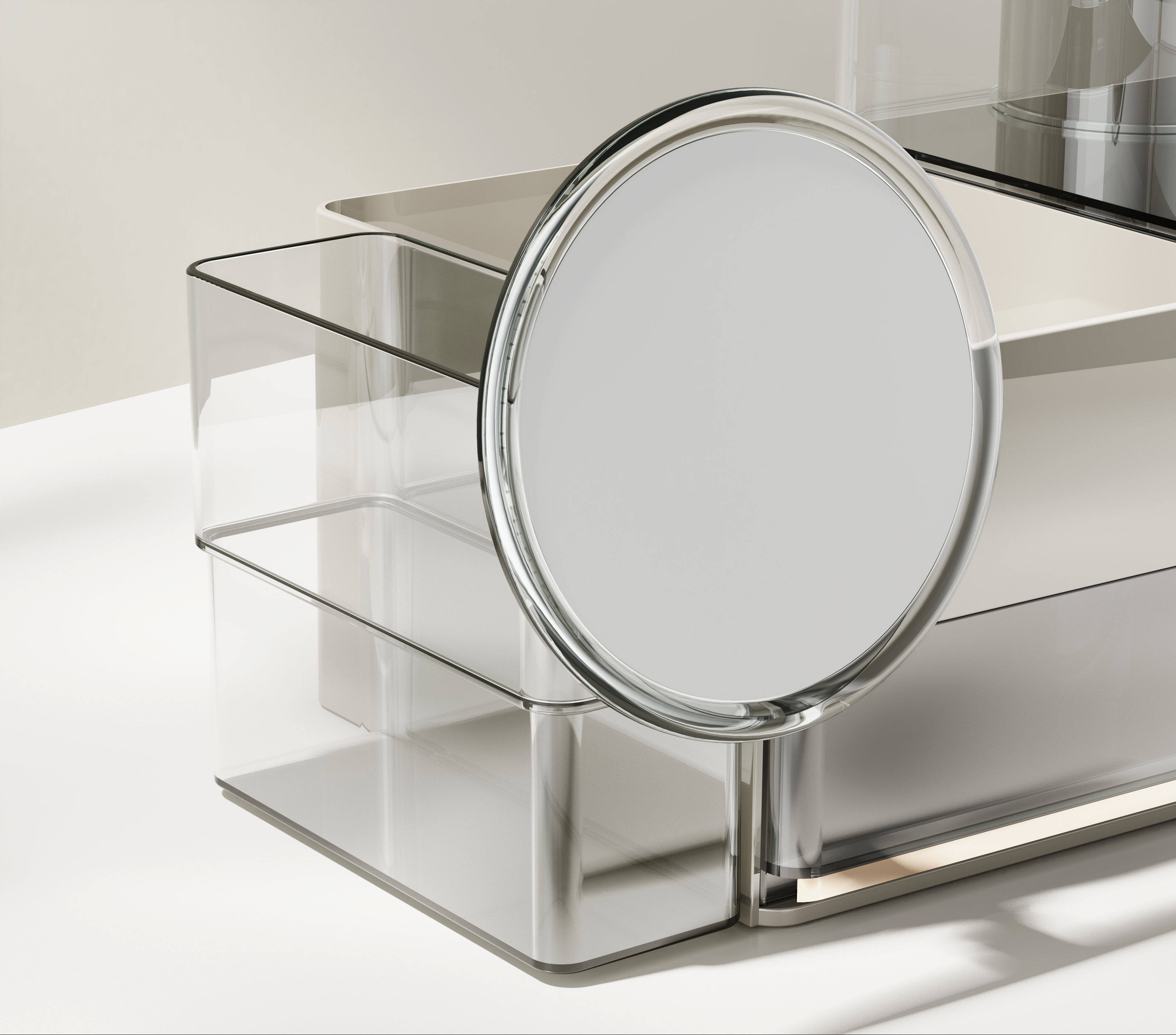 Bring your own makeup mirror to meet the daily makeup storage，