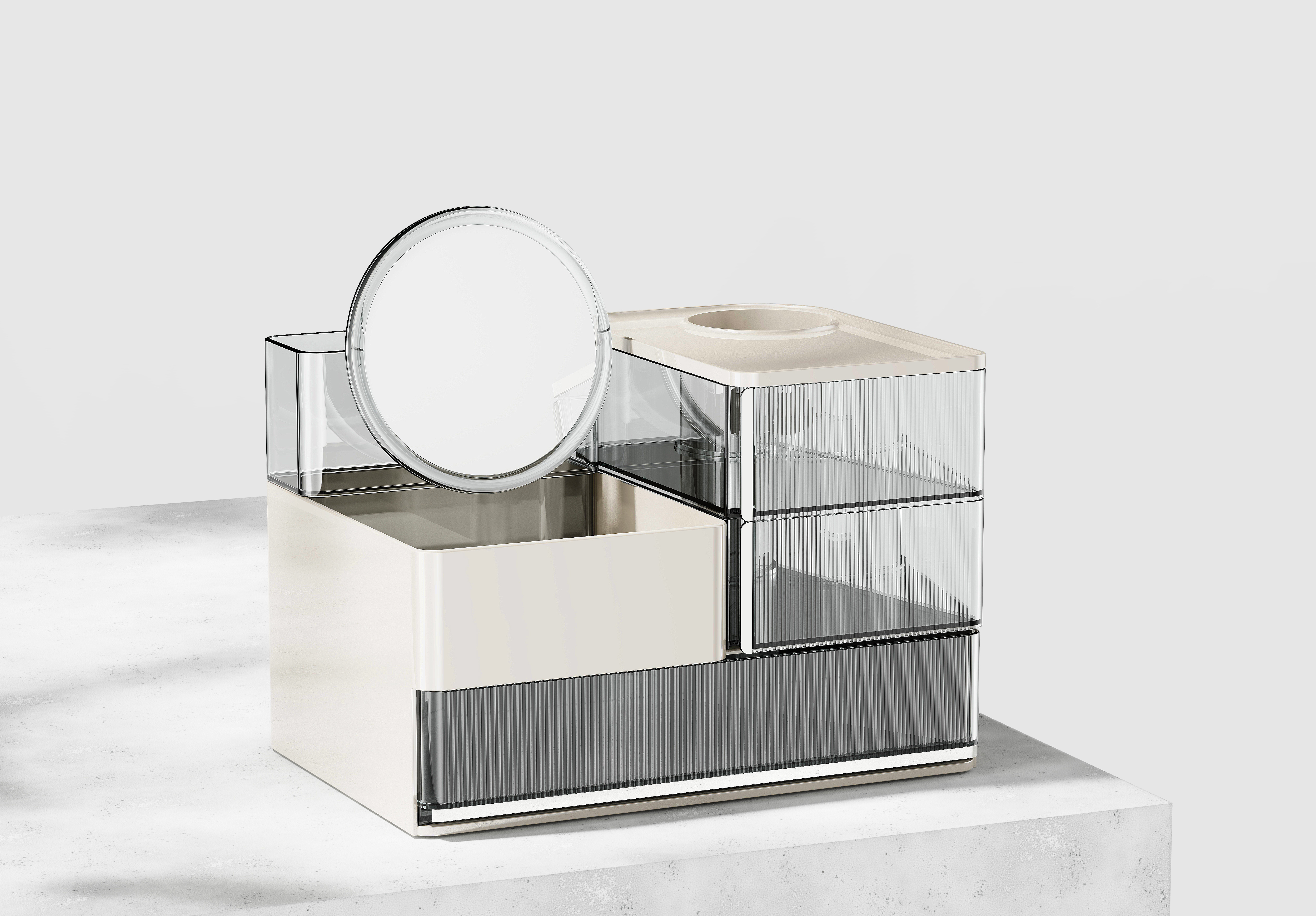 Bring your own makeup mirror to meet the daily makeup storage，