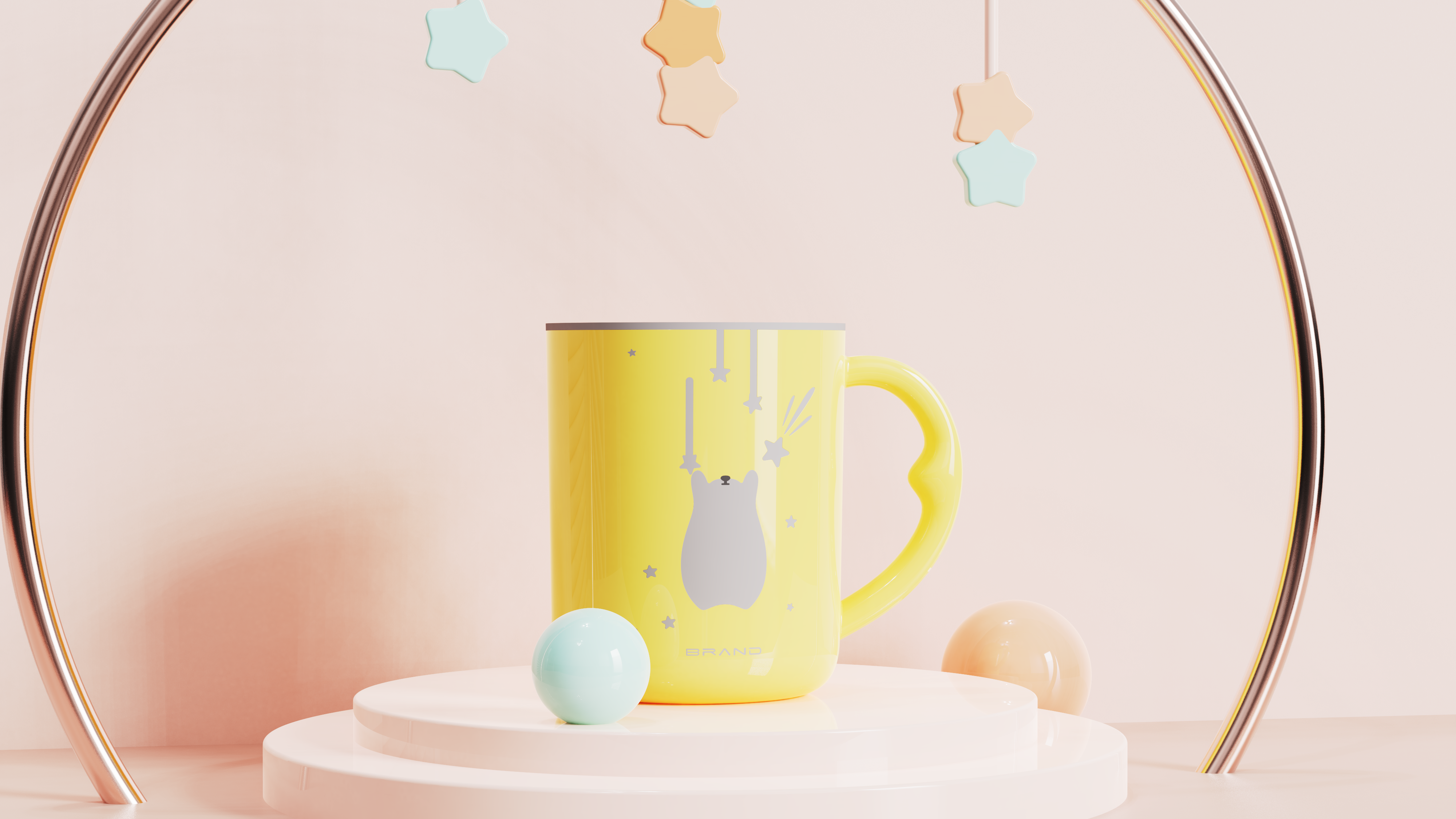 fashion，Simplicity，glass，gold-plated，handle，Cartoon，lovely，Little bear，