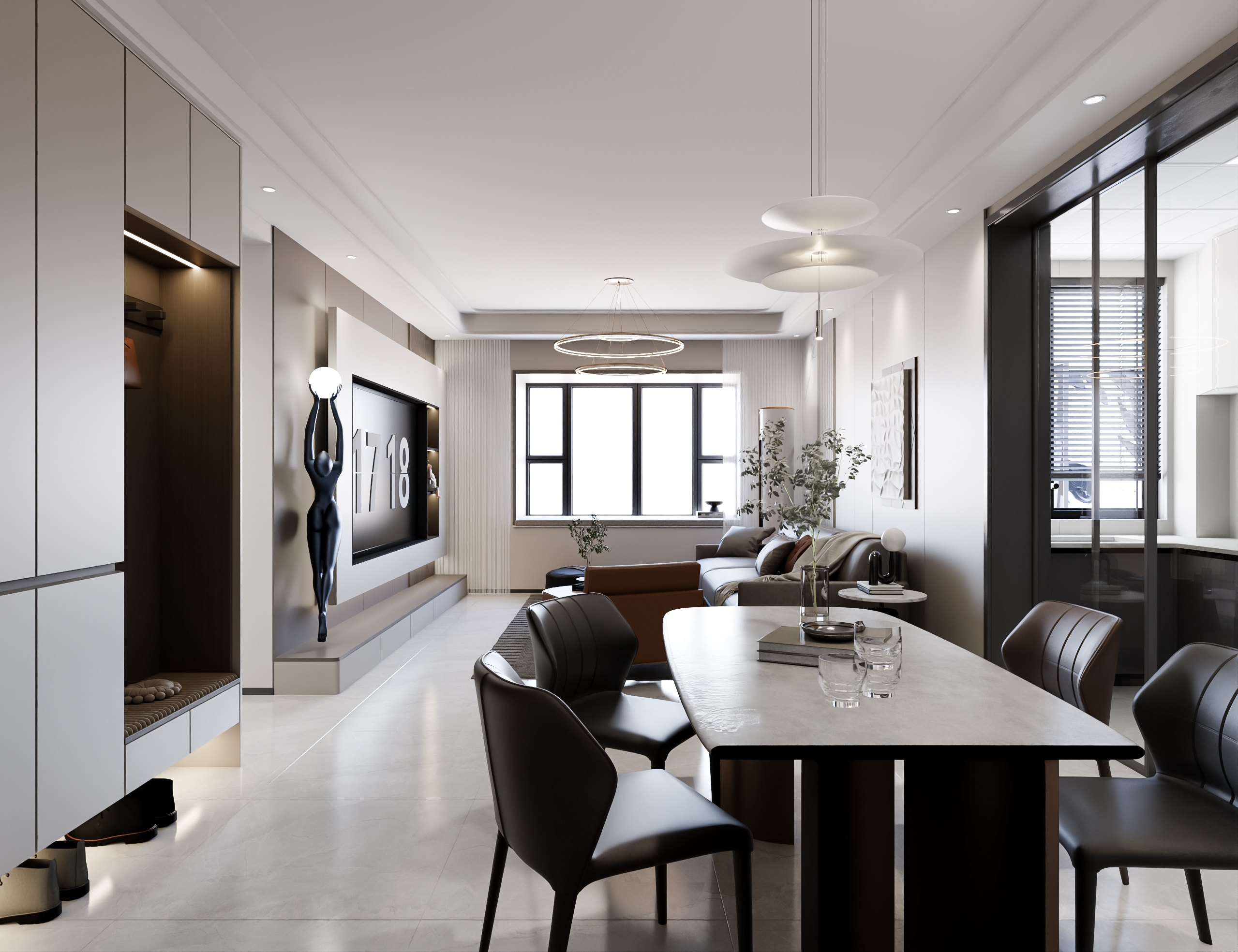 Living room, dining room，