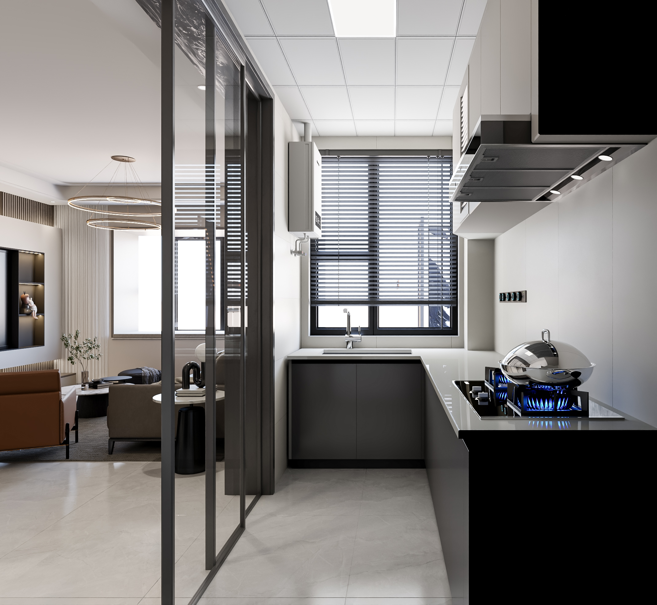 Living room, dining room，