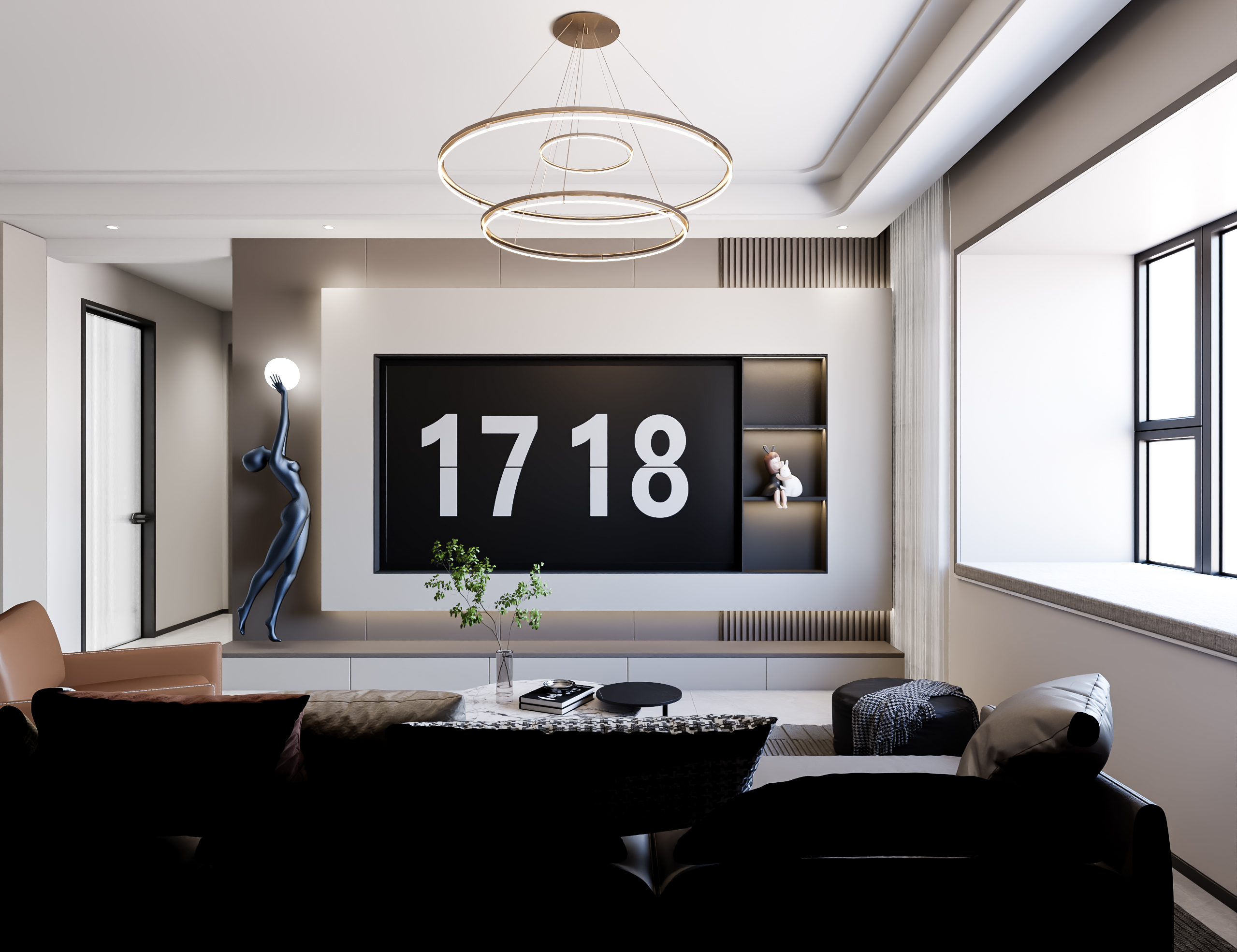 Living room, dining room，