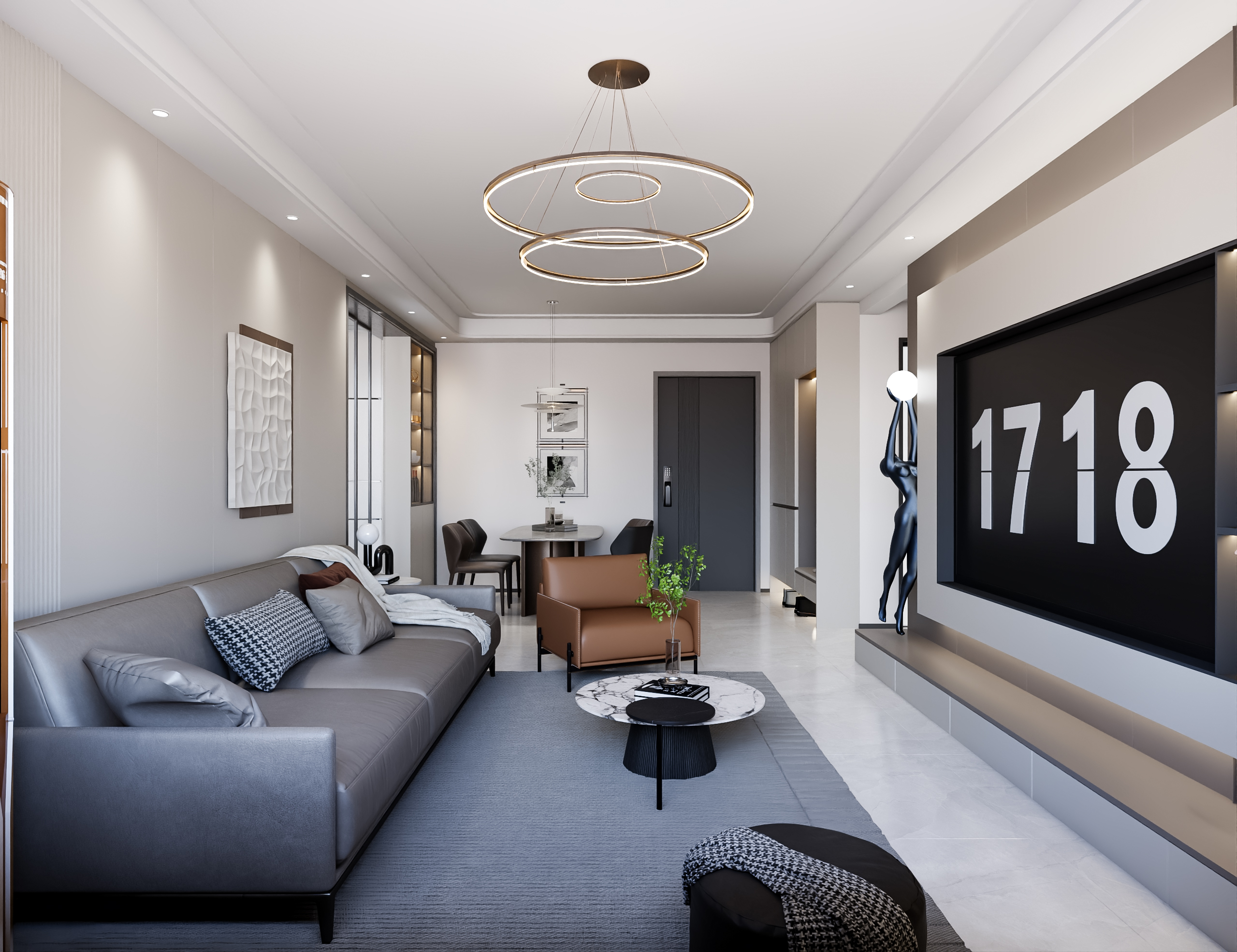 Living room, dining room，