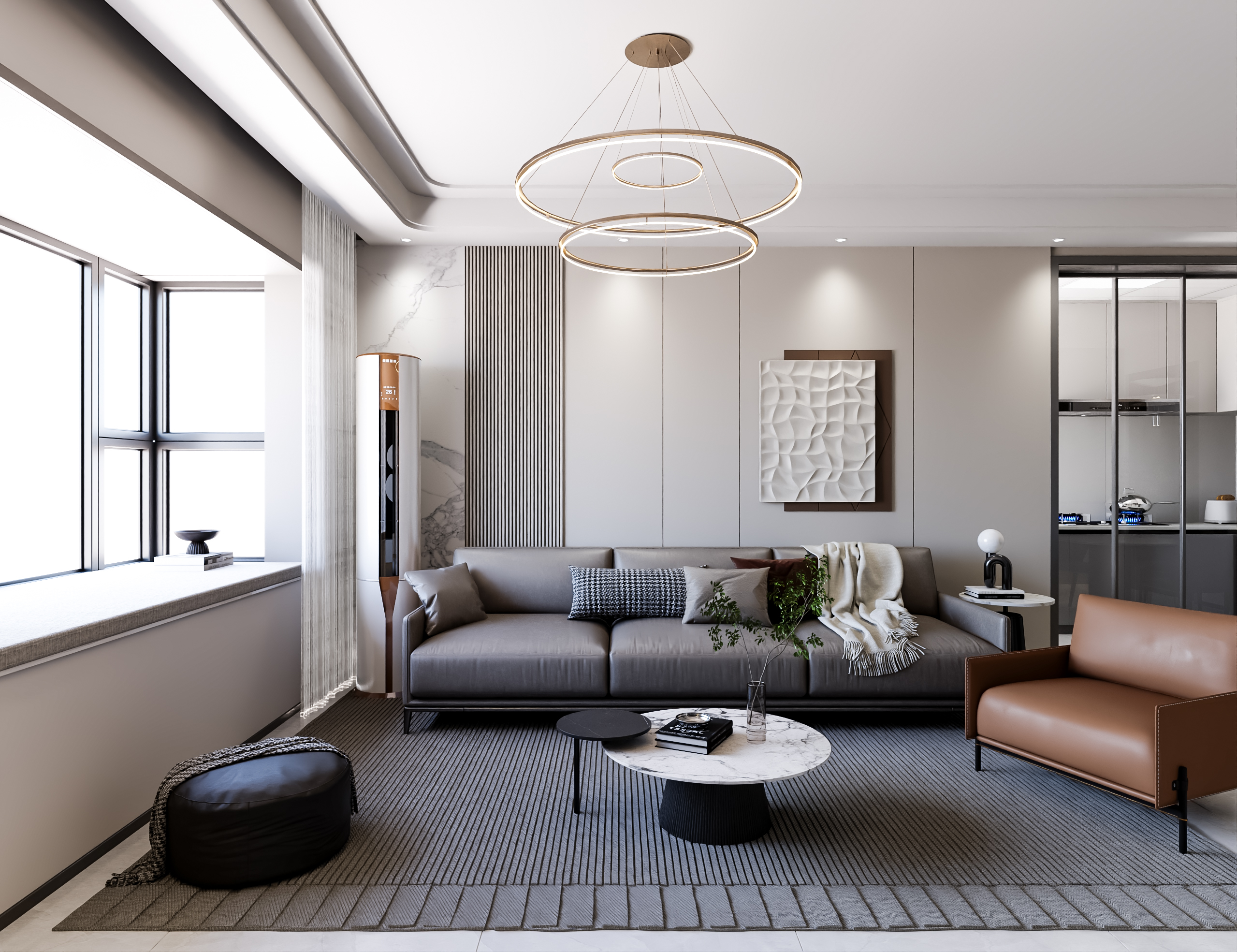 Living room, dining room，