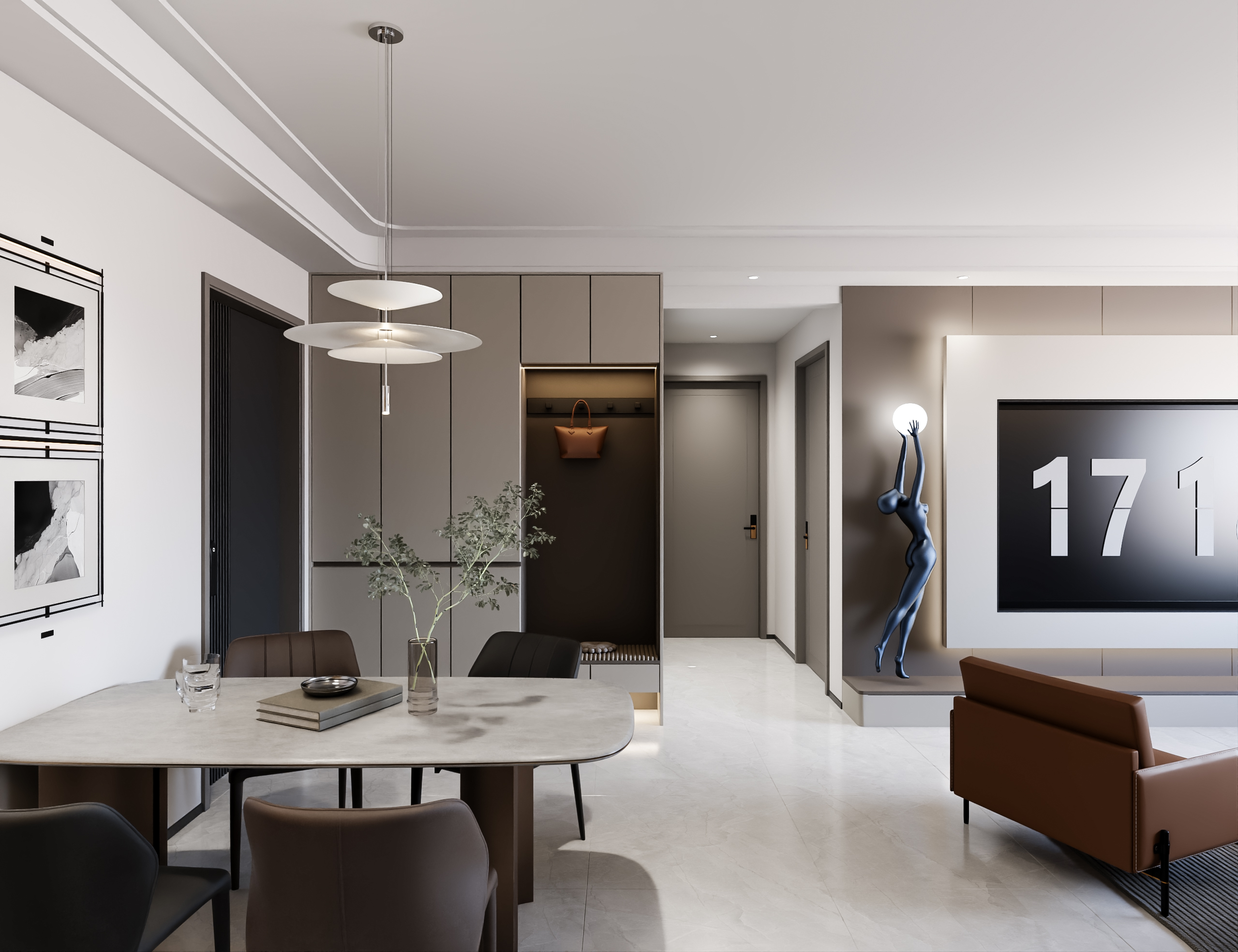 Living room, dining room，