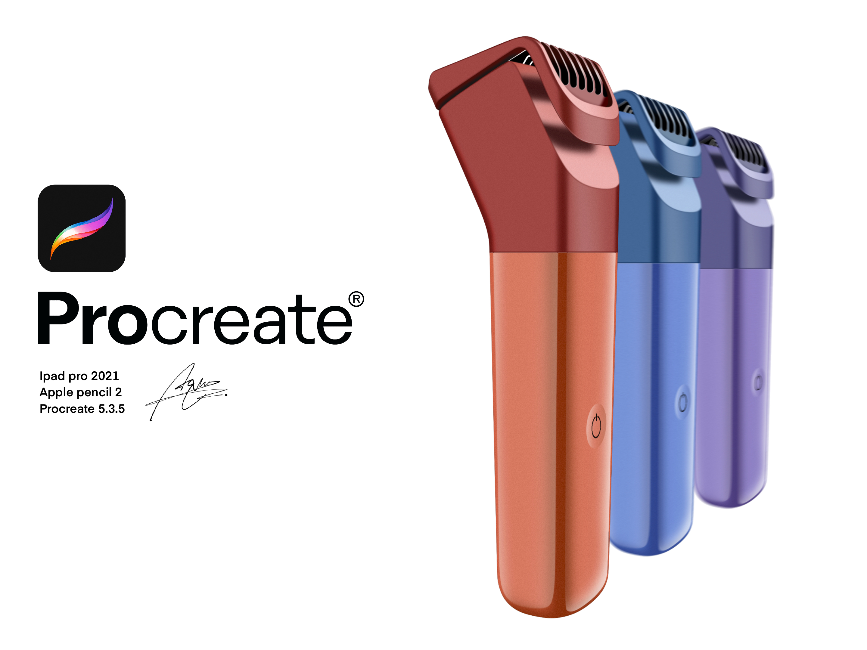 industrial design，Ubee ，Procreate，