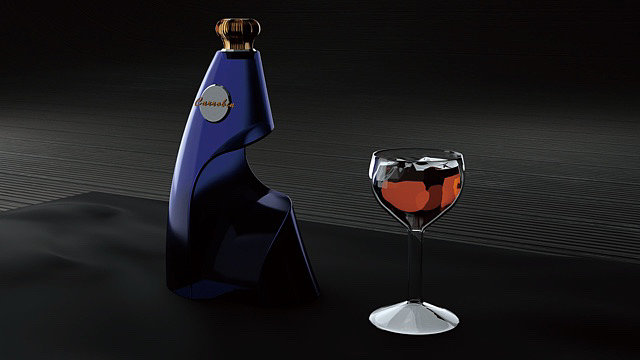 The wine bottle，