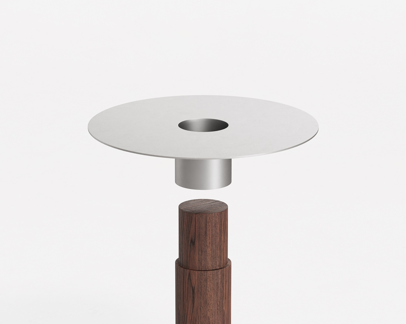 TOTEM，Side table，solid wood，stainless steel，