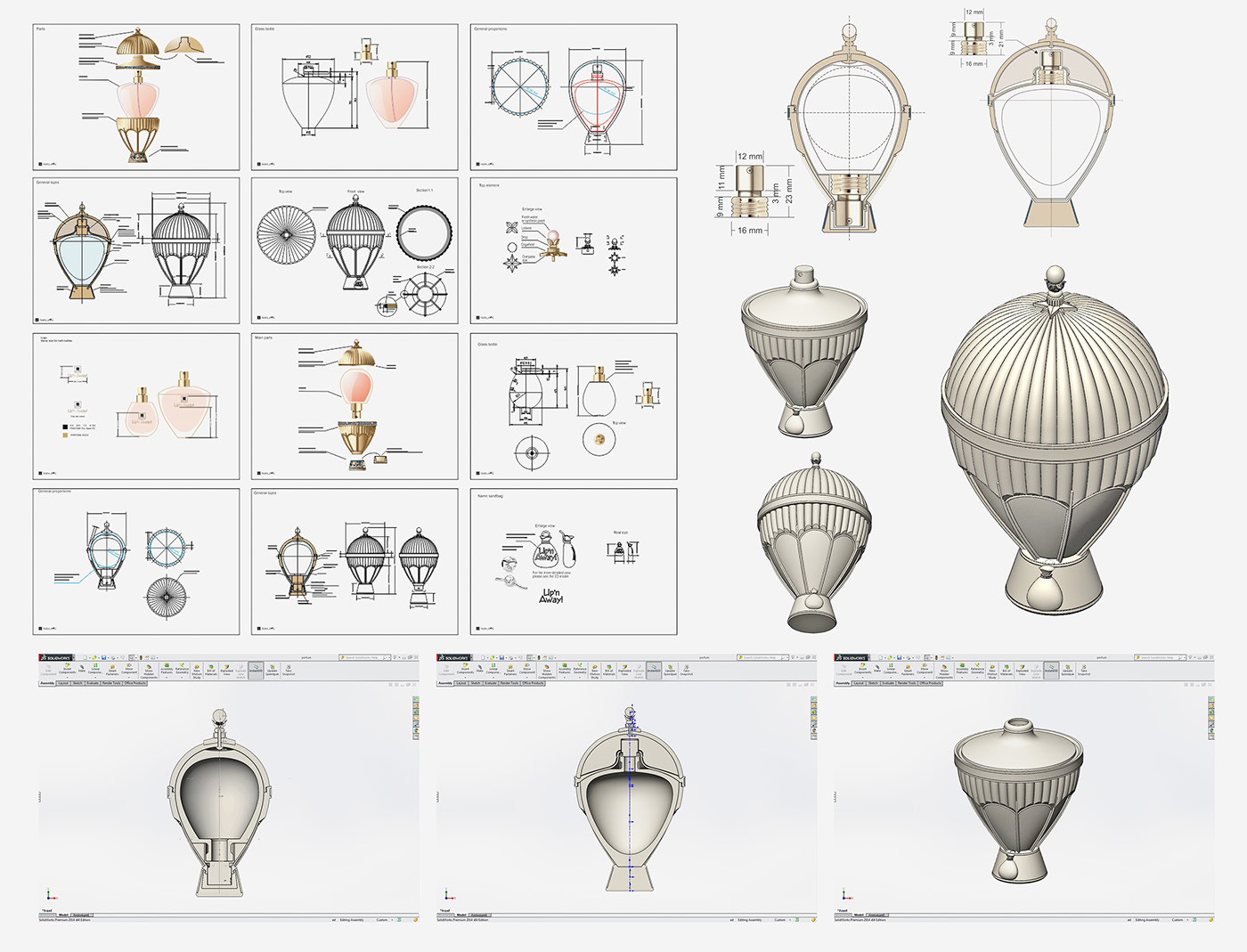 Perfume，Fragrance，Hot Air Balloon，Metal，Luxury and Elegant，