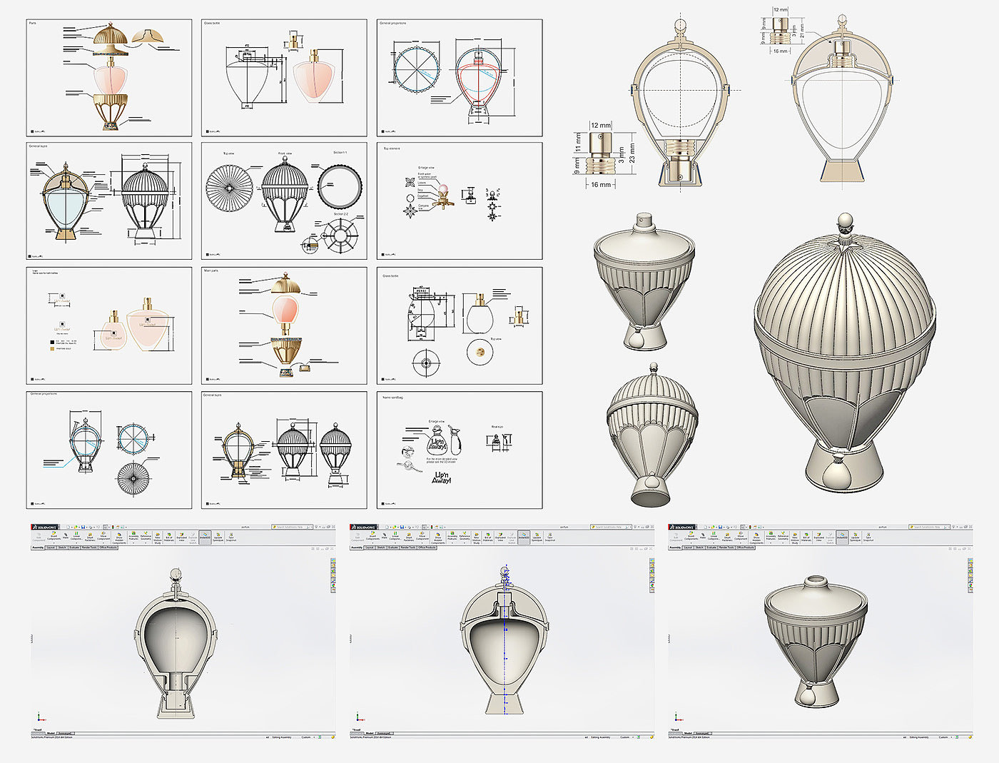 Perfume，Fragrance，Hot Air Balloon，Metal，Luxury and Elegant，