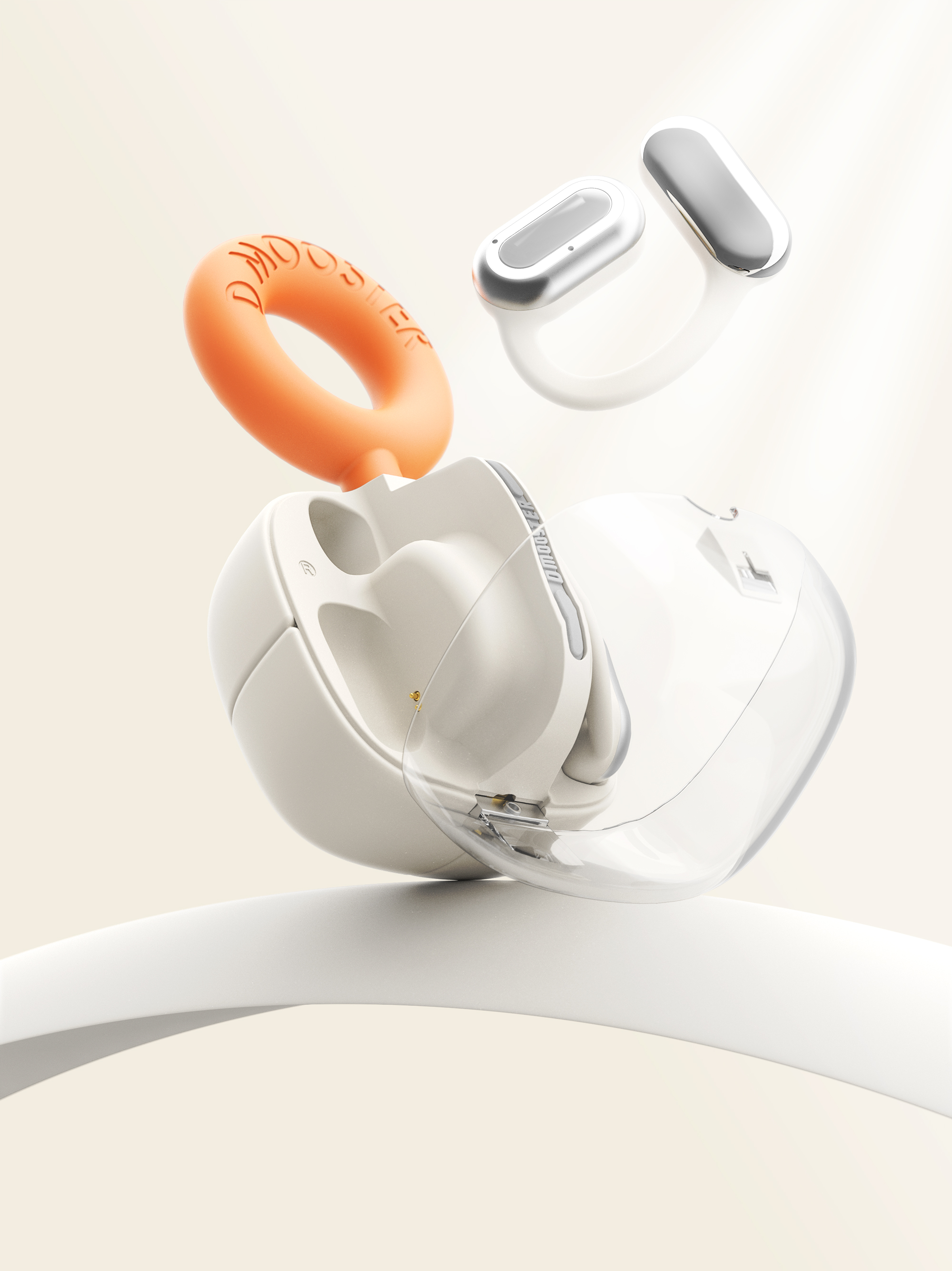 dmooster，Big Monster，Bluetooth headset，Sports headset，industrial design，Render，Chaopin，brand，