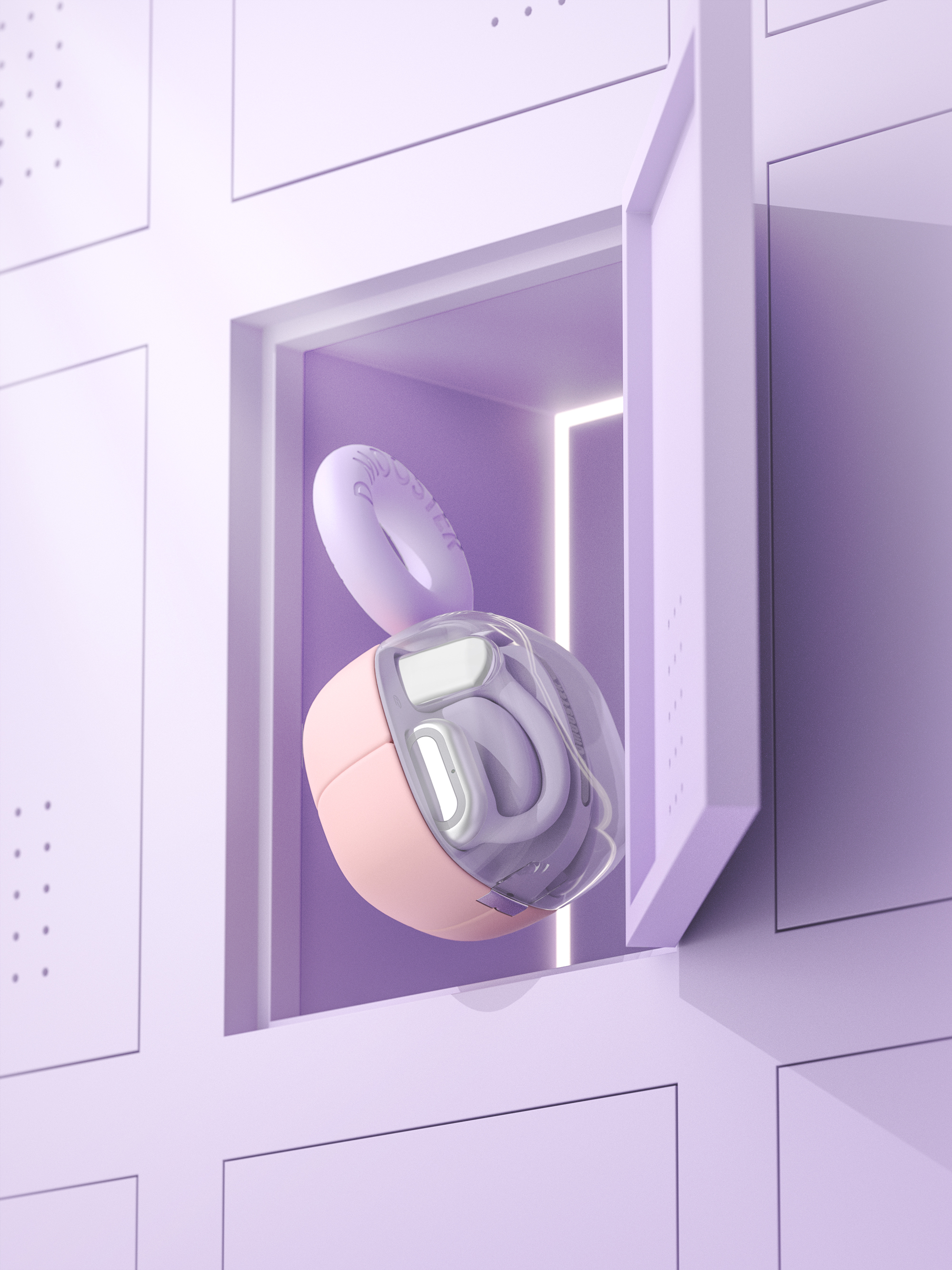 dmooster，Big Monster，Bluetooth headset，Sports headset，industrial design，Render，Chaopin，brand，