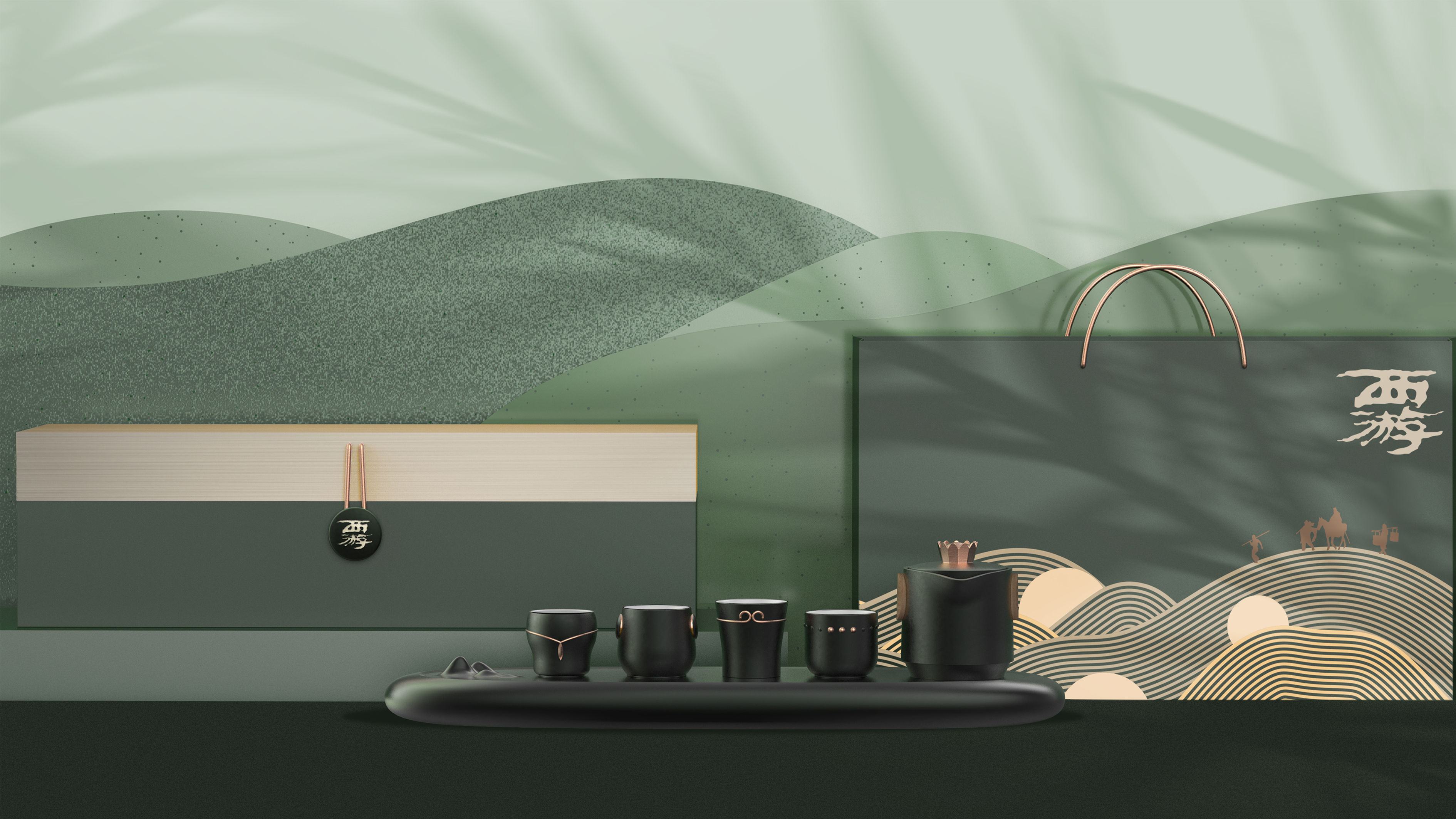 Cultural and creative products，tea set，Journey to the West，Portable tea set，