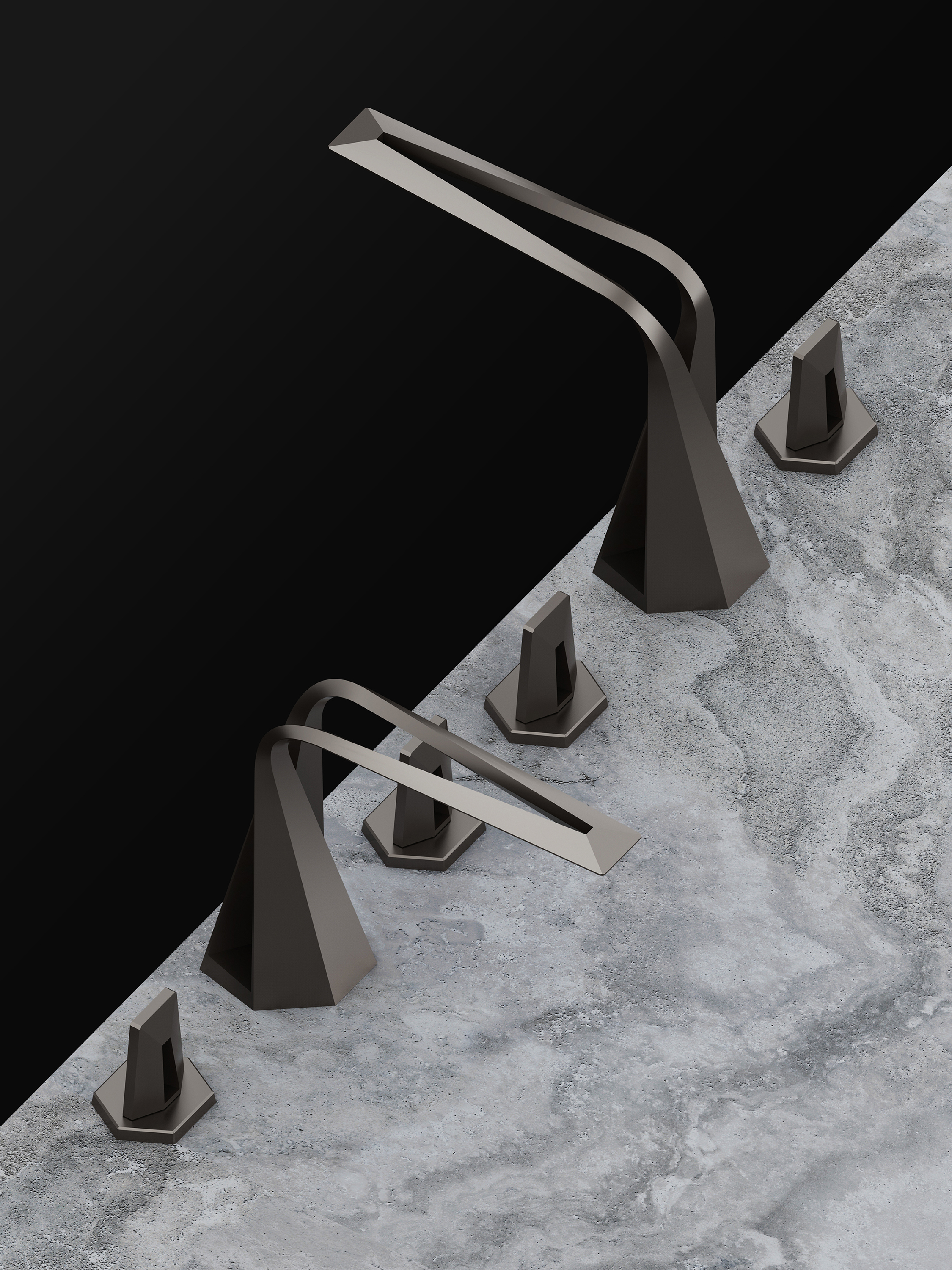 industrial design，bathroom，3D printing，Basin mixer ，