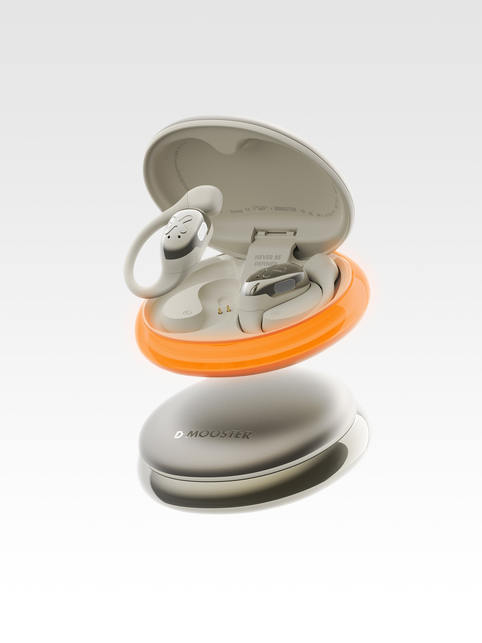 dmooster，Big Monster，Bluetooth headset，ows，Open headphones，industrial design，Render，brand，