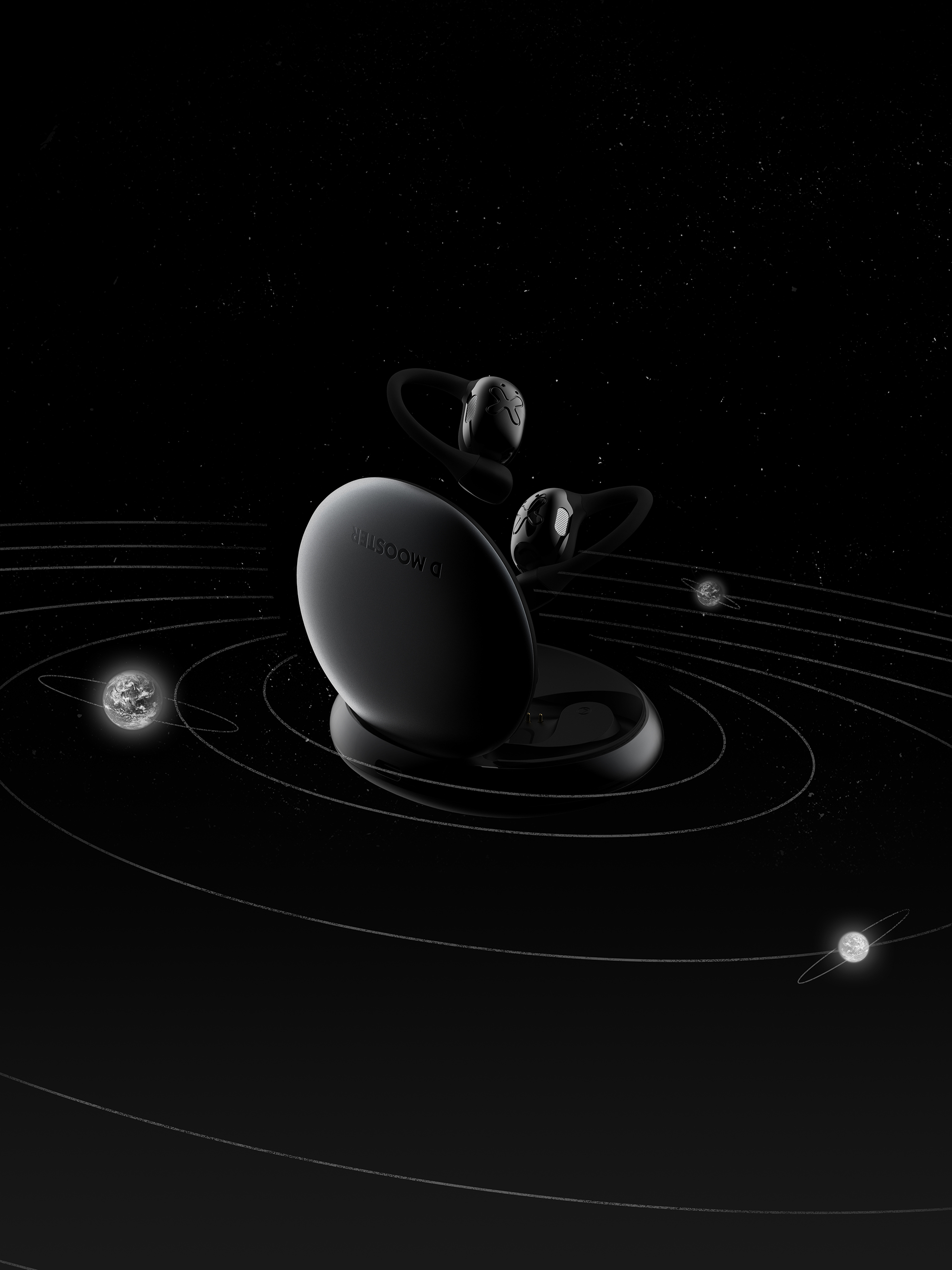 dmooster，Big Monster，Bluetooth headset，ows，Open headphones，industrial design，Render，brand，