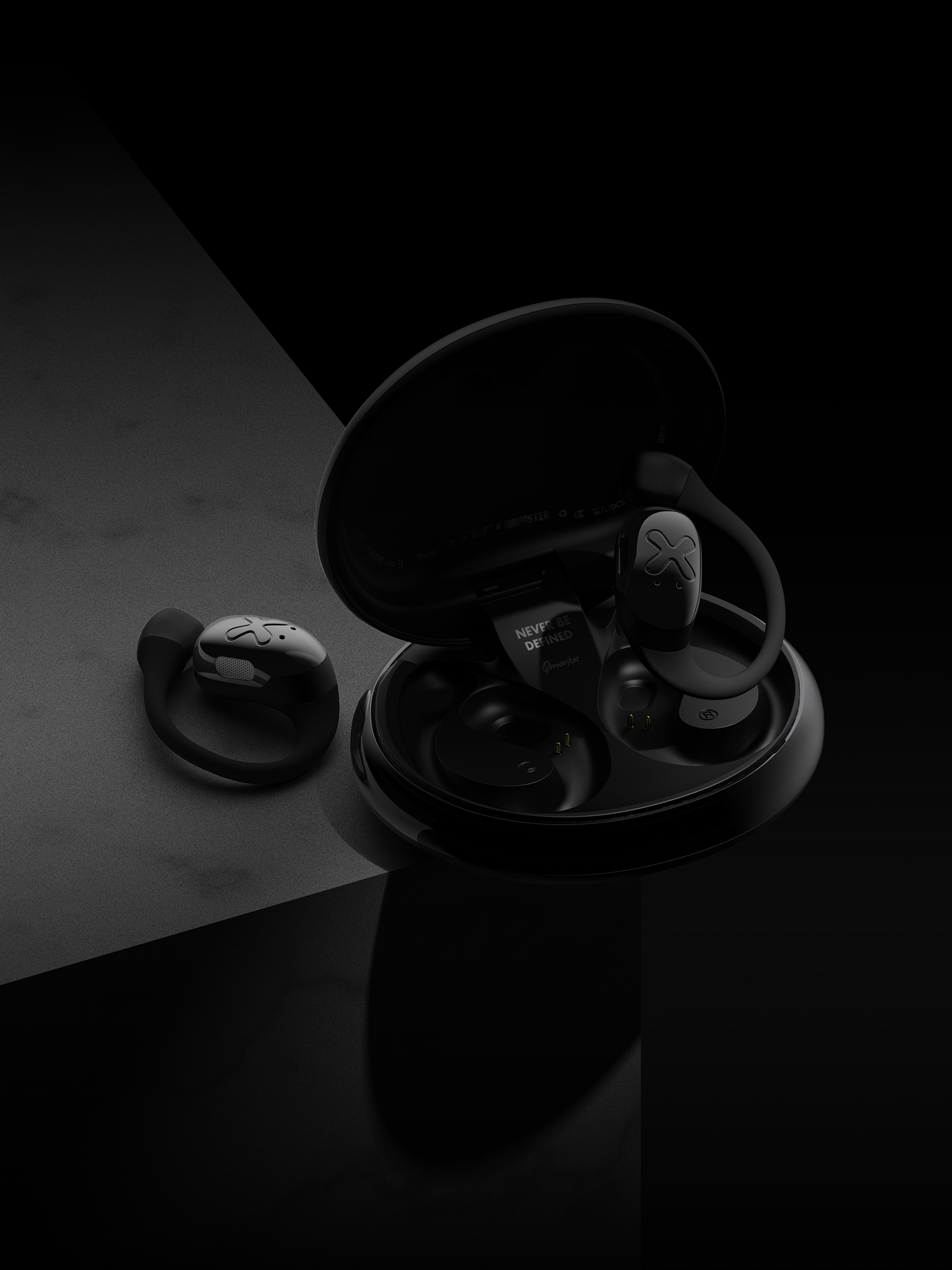 dmooster，Big Monster，Bluetooth headset，ows，Open headphones，industrial design，Render，brand，