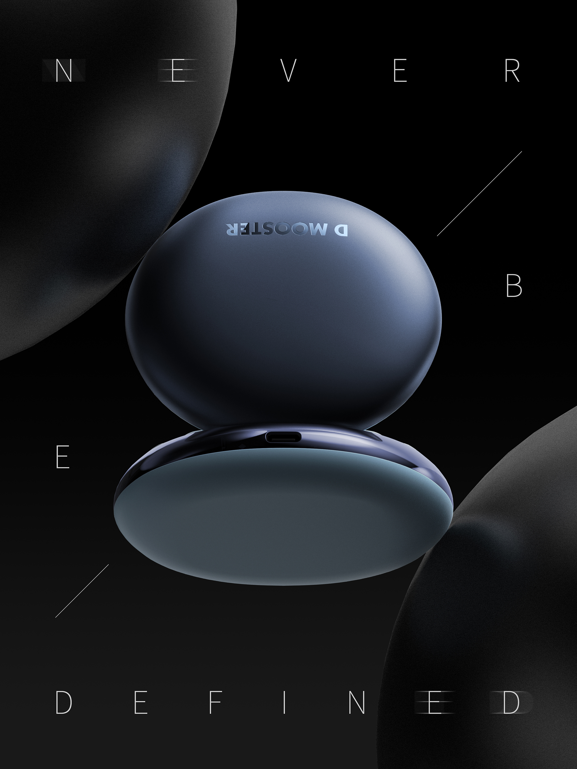 dmooster，Big Monster，Bluetooth headset，ows，Open headphones，industrial design，Render，brand，