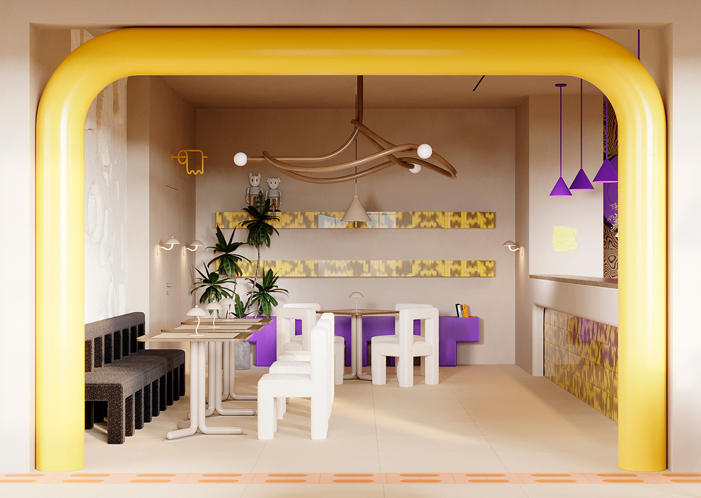 Llama say yes，Artistic beauty，café，The Color Story，lamps and lanterns，