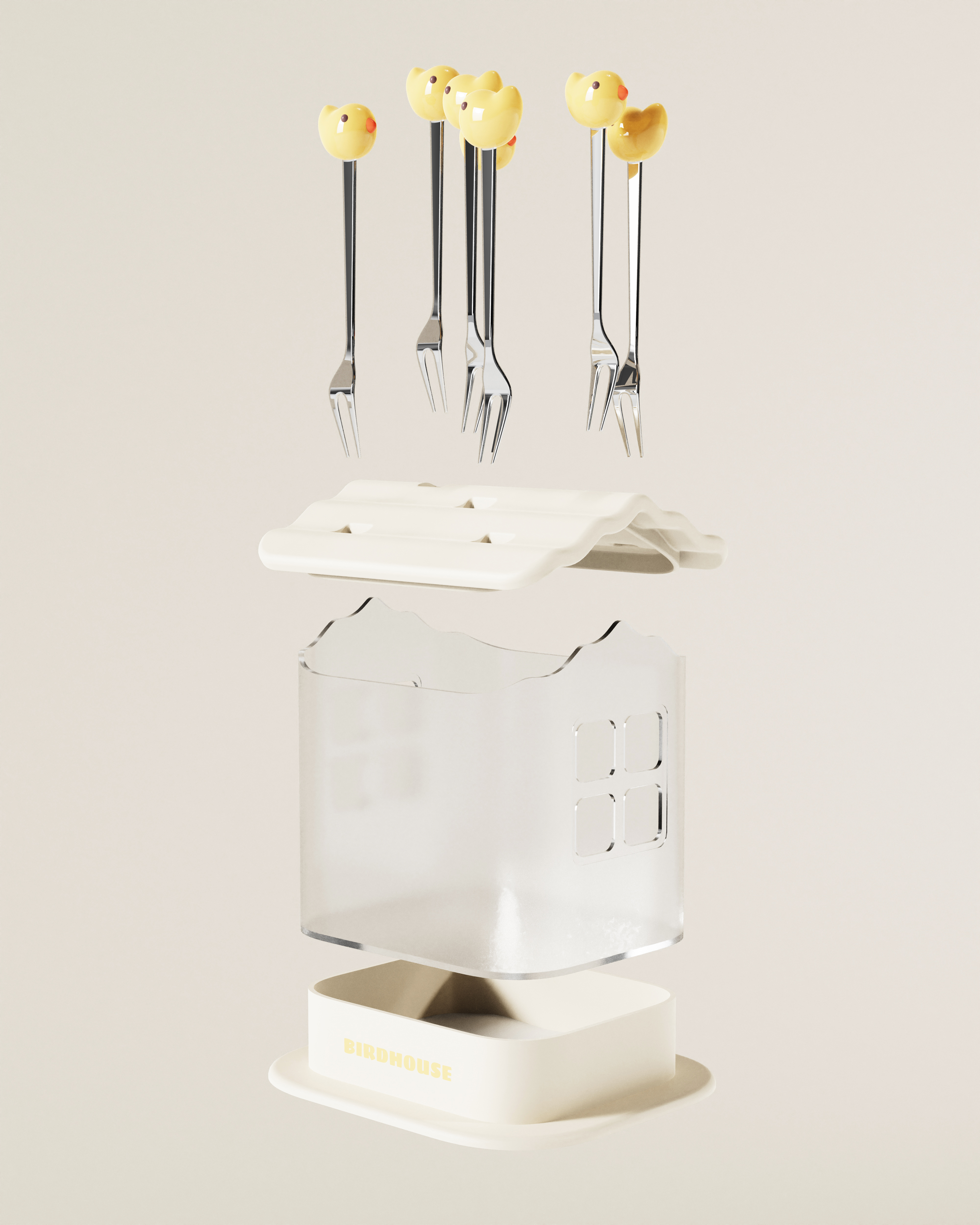 Fruit fork，Household products，Cute products，Bird fruit fork，