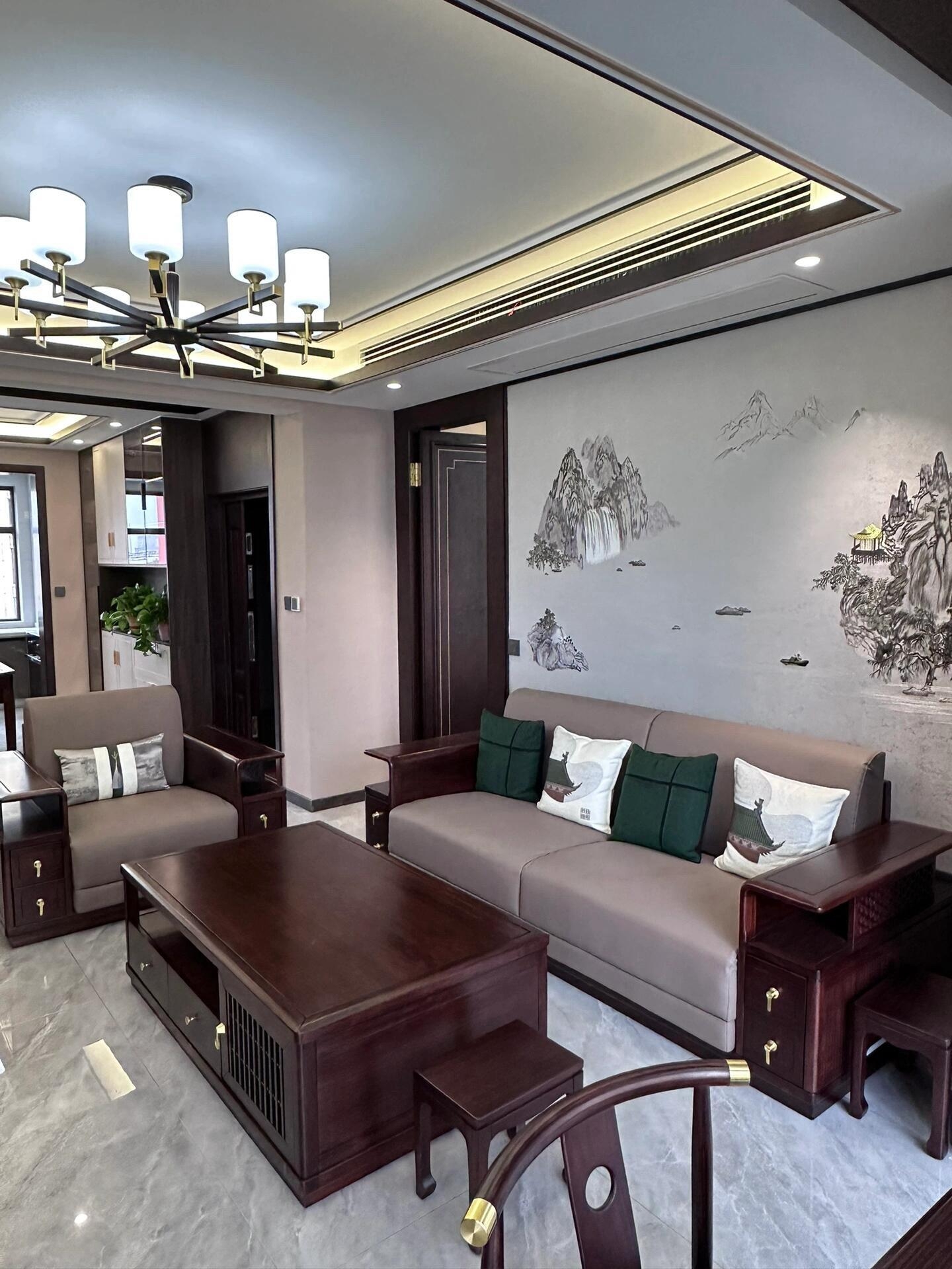 #New Chinese style，# Whole case design，# The look of home，# Linxia Decoration Design，