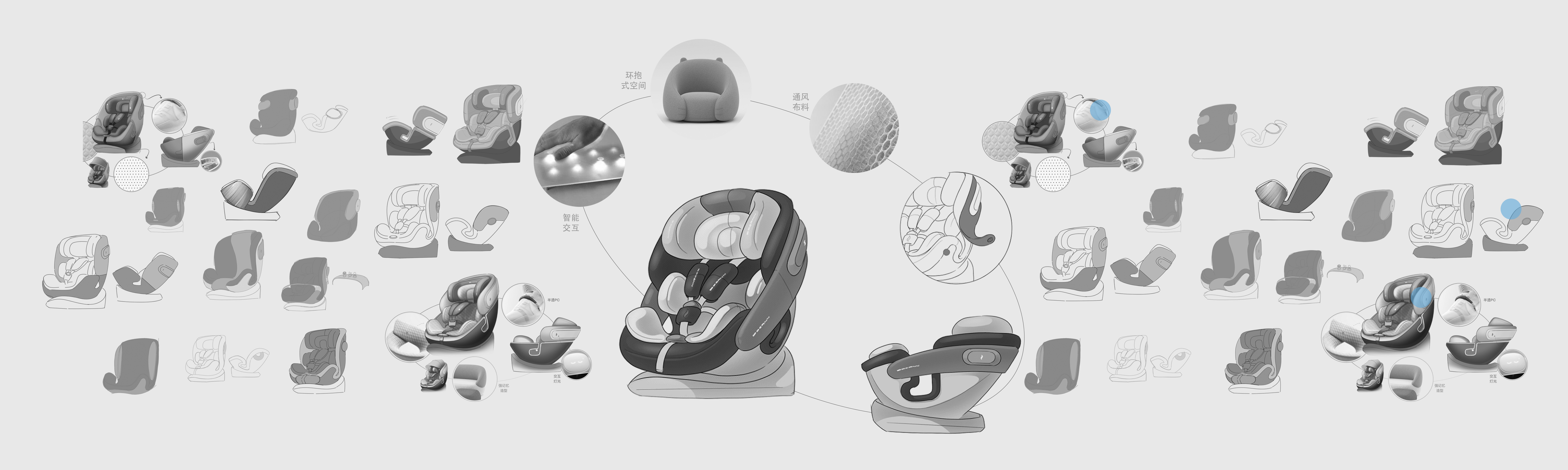 vehicle-use child safety seats，Creative design，industrial design，Baby seat，