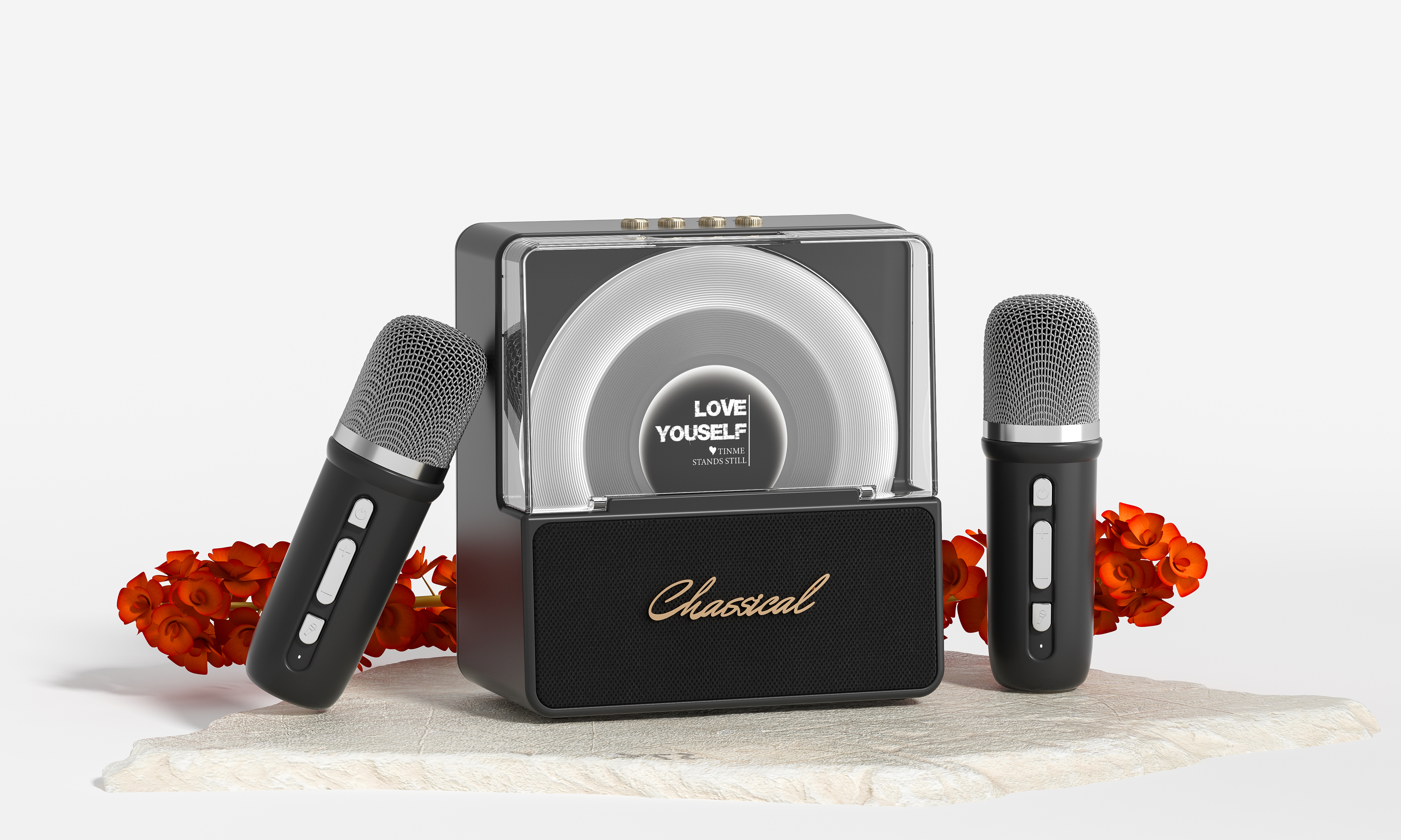 Light luxury retro，Vinyl record，Bluetooth audio，Young trend，product design，