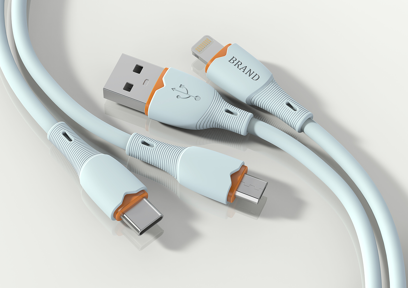 Silicone data line，Super fast charging line，Digital 3C Accessories，product design，industrial design，