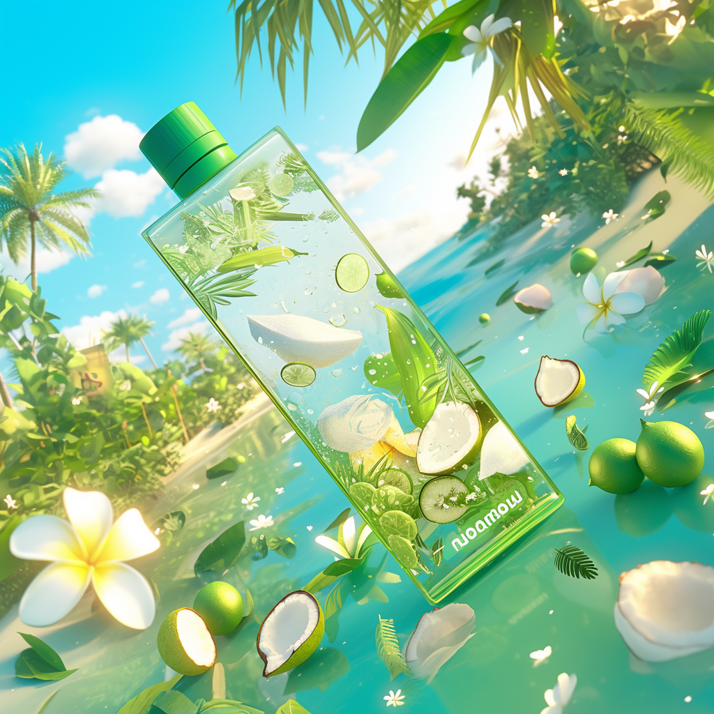 Fruit juice beverage mineral water bottle advanced gift box packaging design，