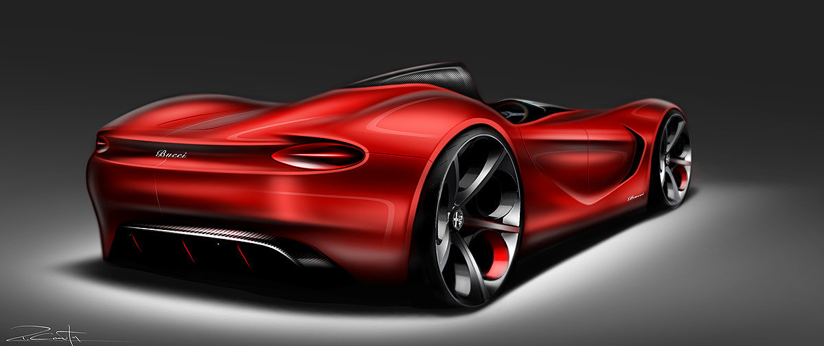 alfa romeo ，Retro，Sports car，concept，Hand drawn，