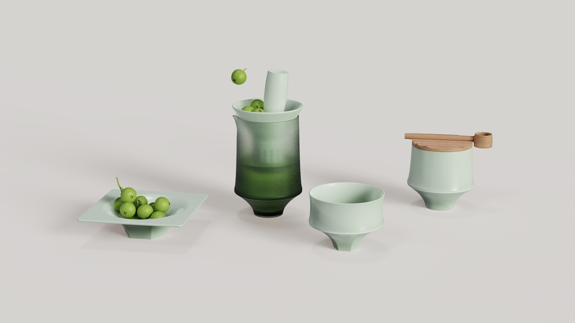 Table top tea set combination，