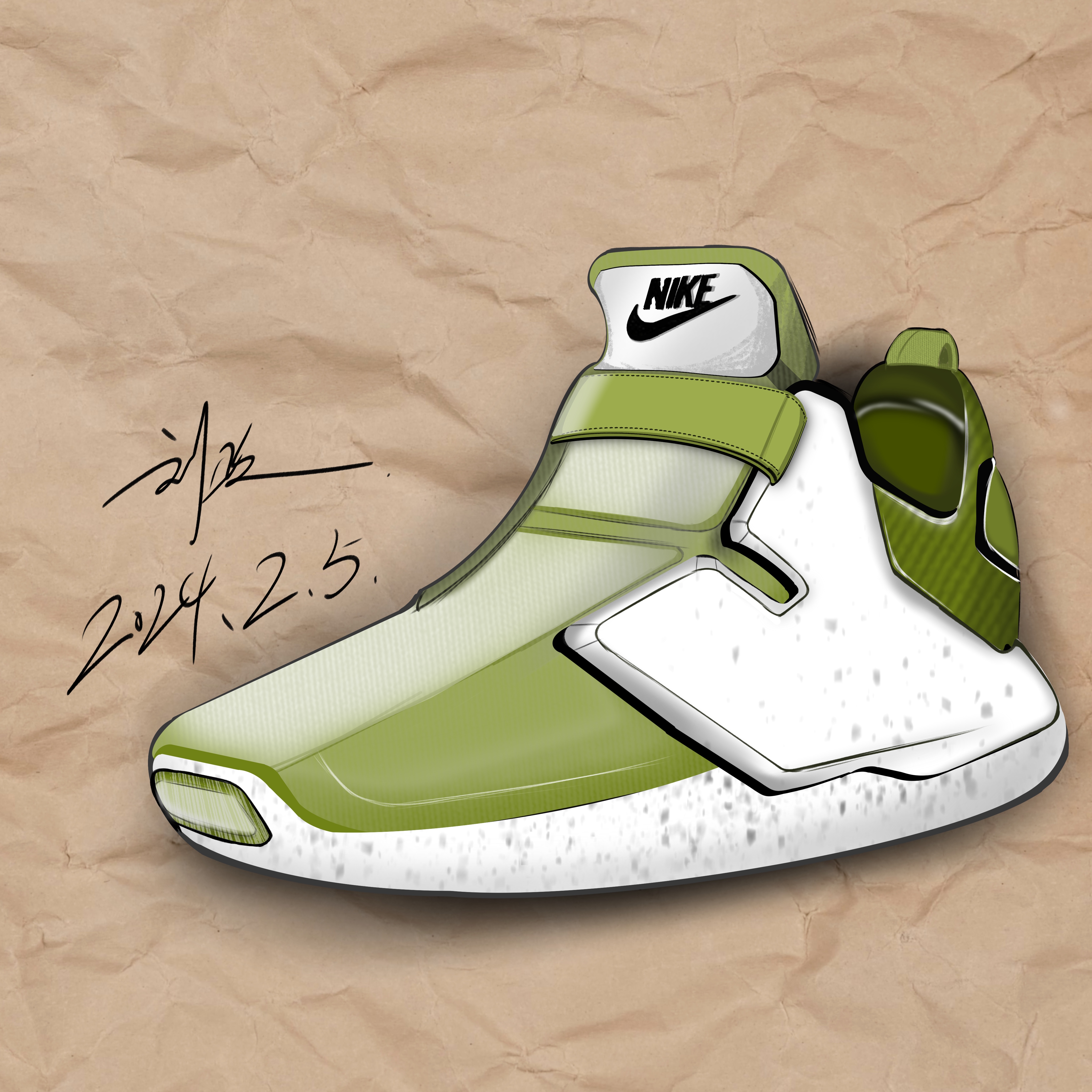Hand drawn products，industrial design，product design，Hand-painted sneakers，Shoe design，Nike，Adidas，