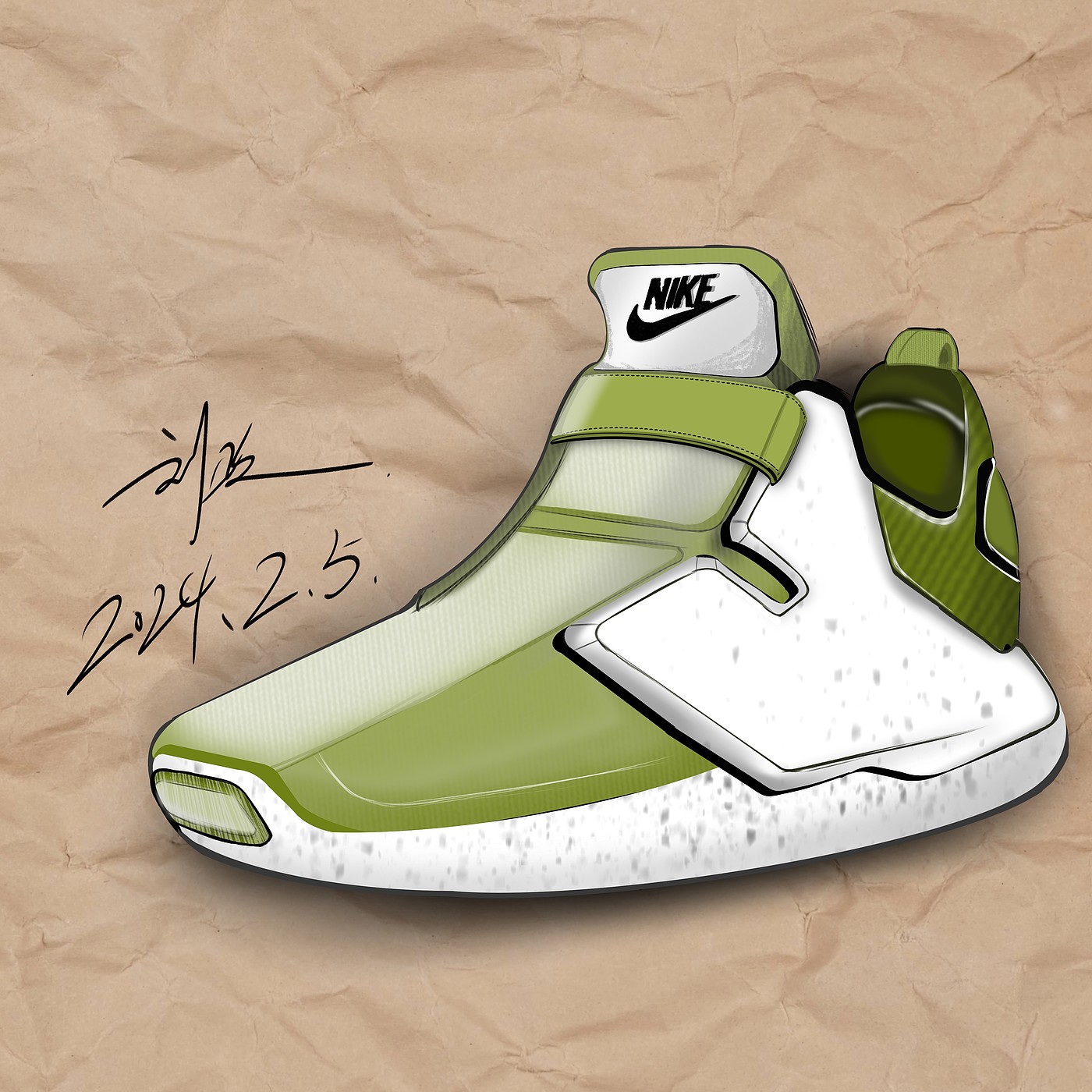 Hand drawn products，industrial design，product design，Hand-painted sneakers，Shoe design，Nike，Adidas，