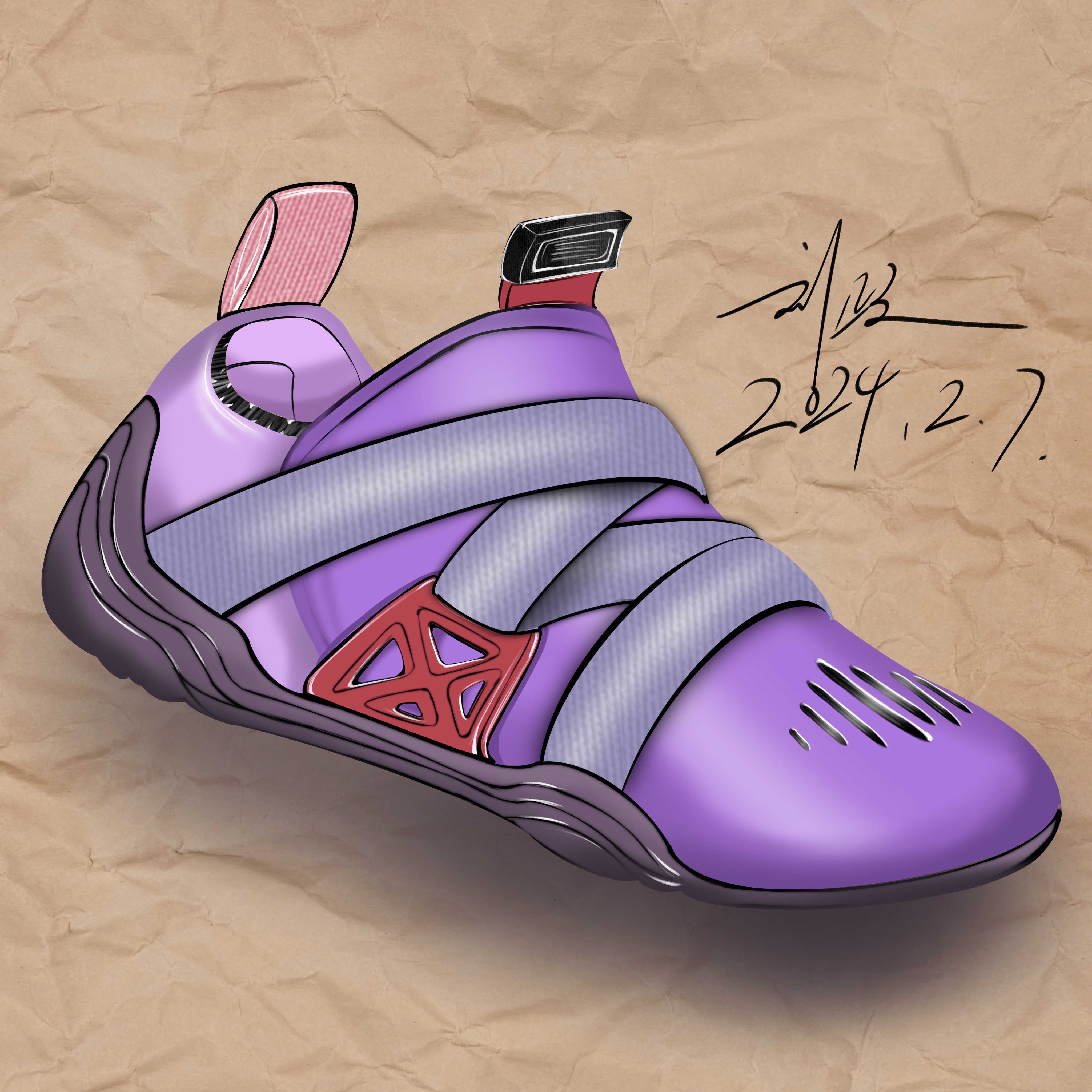 Hand drawn products，industrial design，product design，Hand-painted sneakers，Shoe design，Nike，Adidas，