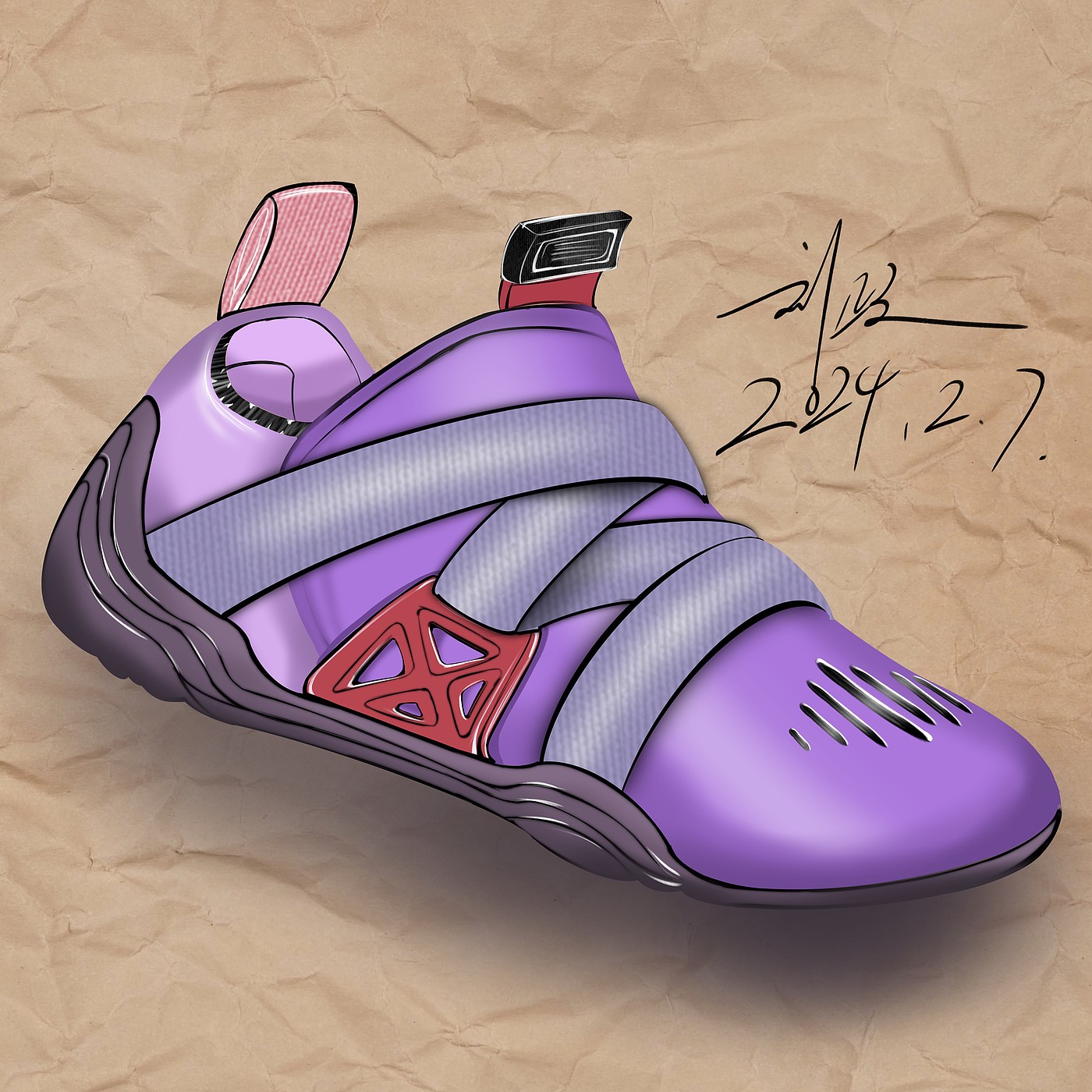 Hand drawn products，industrial design，product design，Hand-painted sneakers，Shoe design，Nike，Adidas，