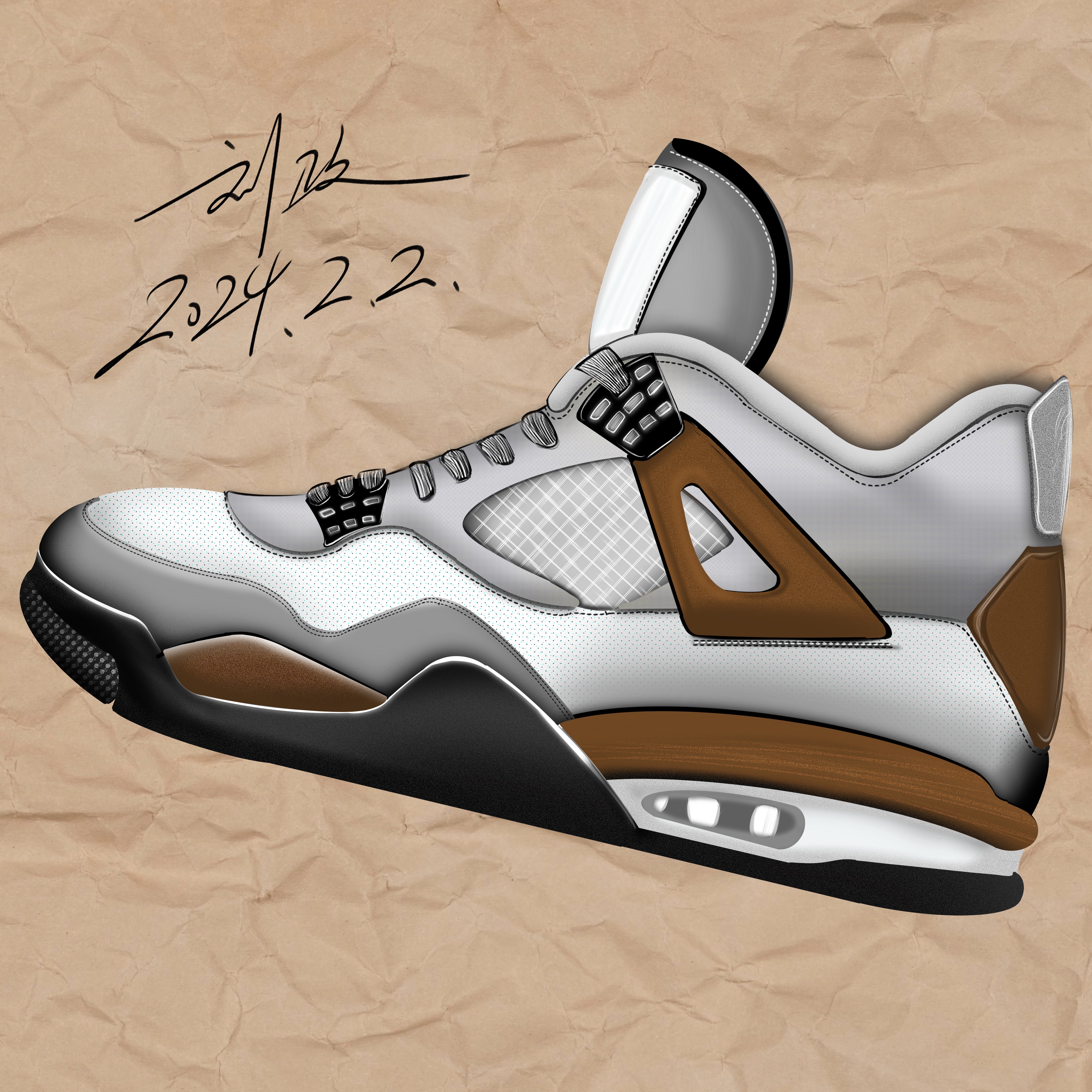 Hand drawn products，industrial design，product design，Hand-painted sneakers，Shoe design，Nike，Adidas，