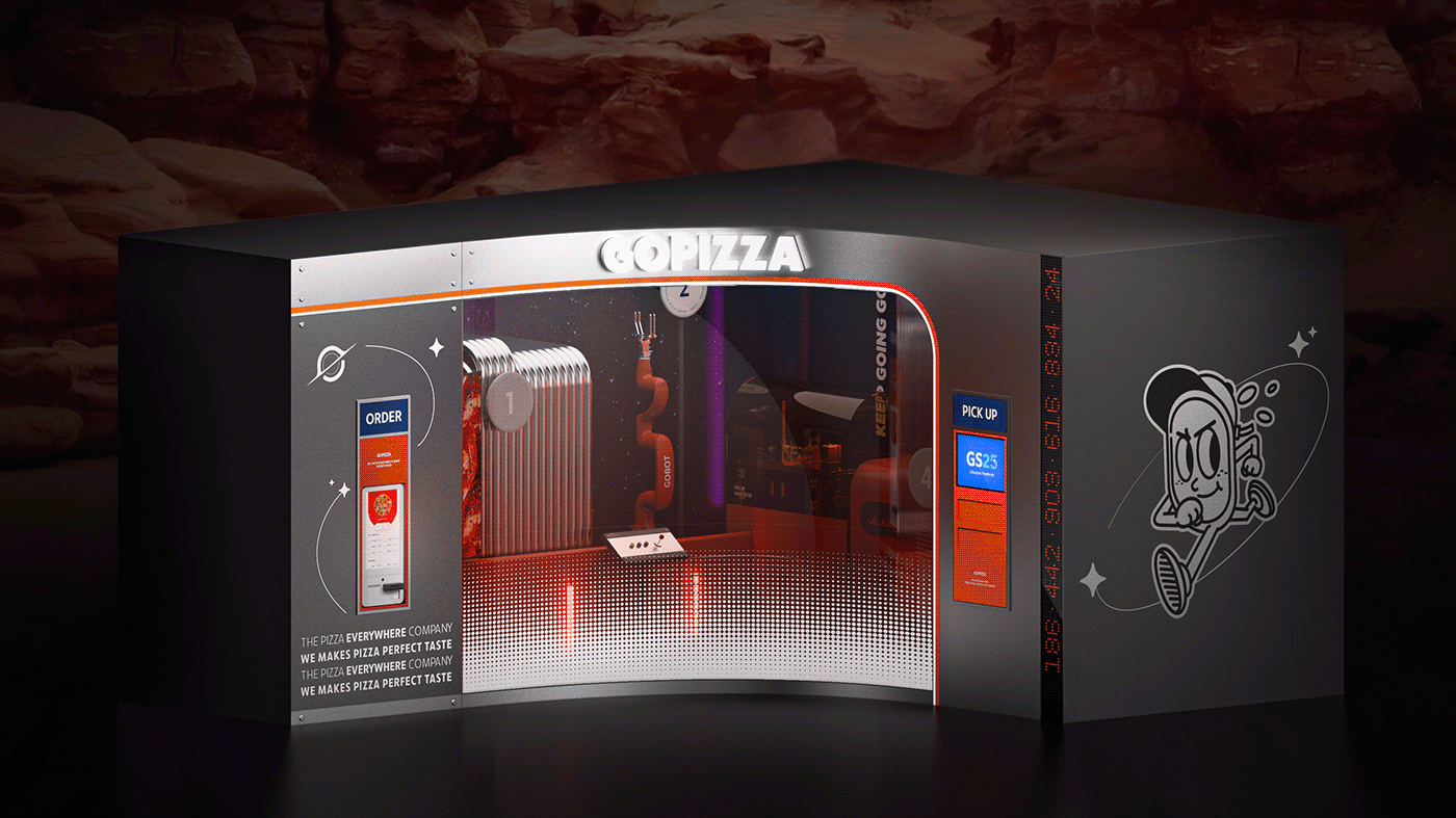GOPIZZA，Automated restaurant，industrial design，product design，