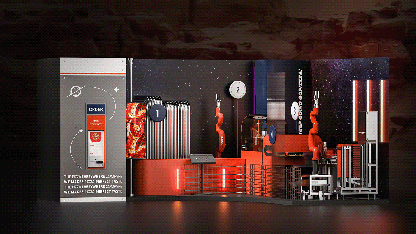 GOPIZZA，Automated restaurant，industrial design，product design，