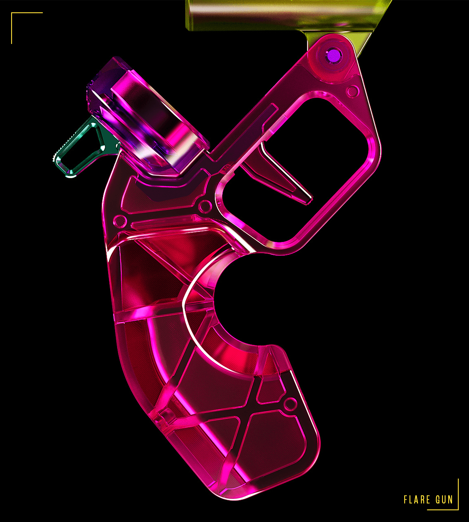 signal gun，Andrés Belisario，cad，Render，