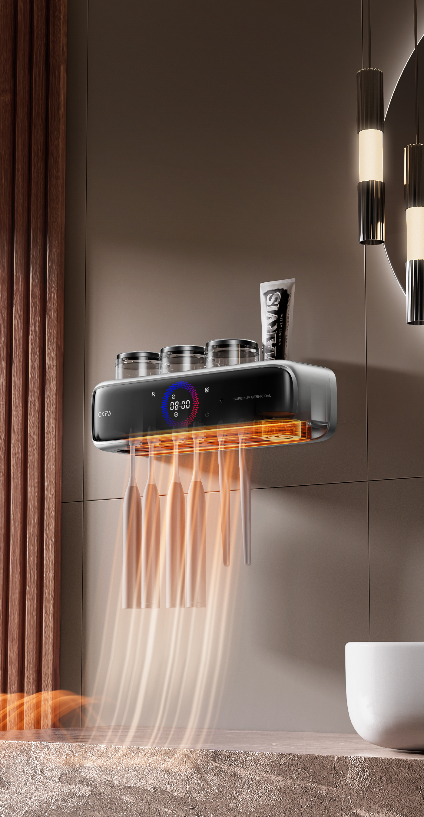 Thought design，Toothbrush disinfection rack，