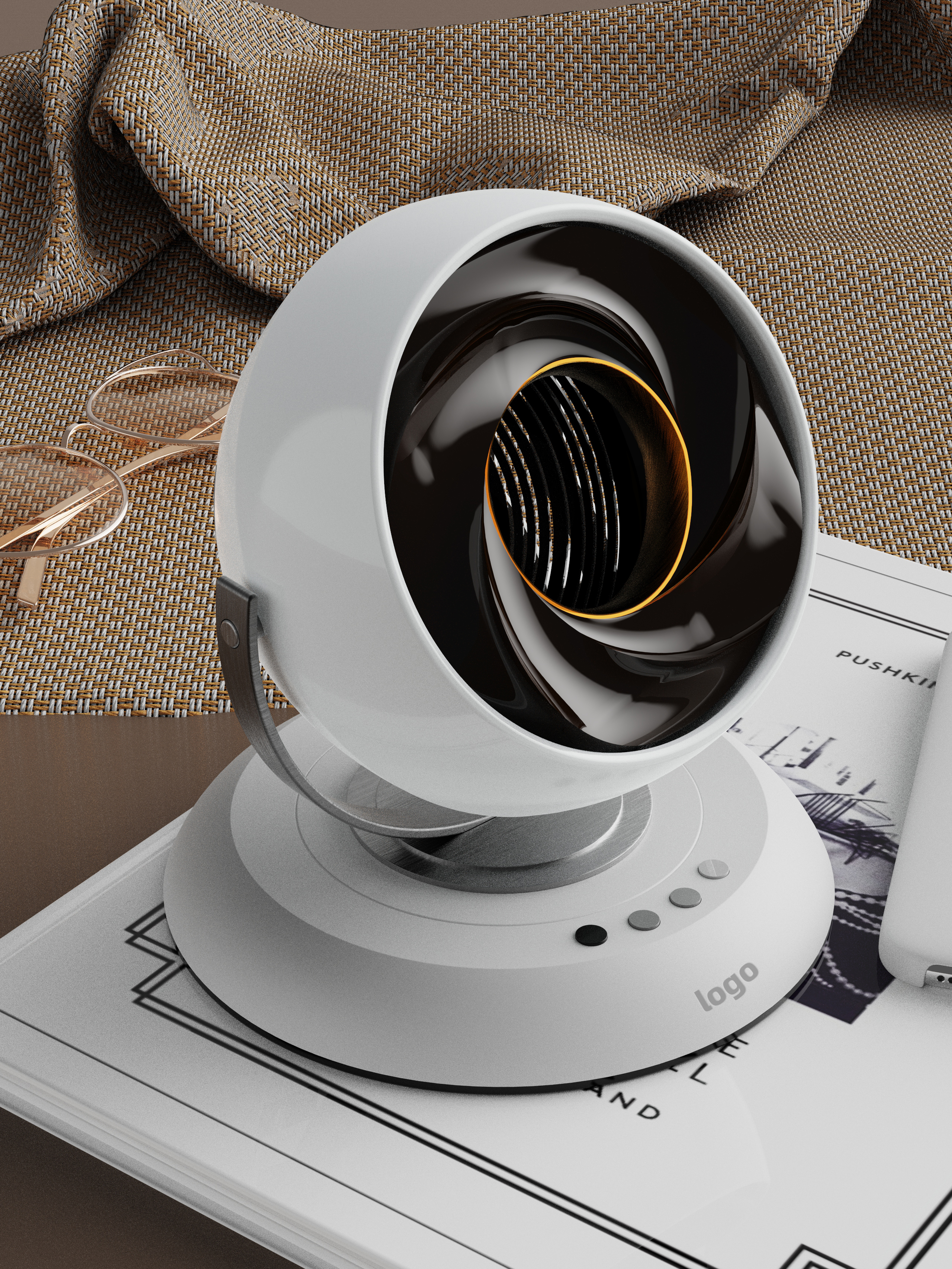 Fan design，Engine fan design，Rhinoceros modeling，Product modeling，Creative product design，